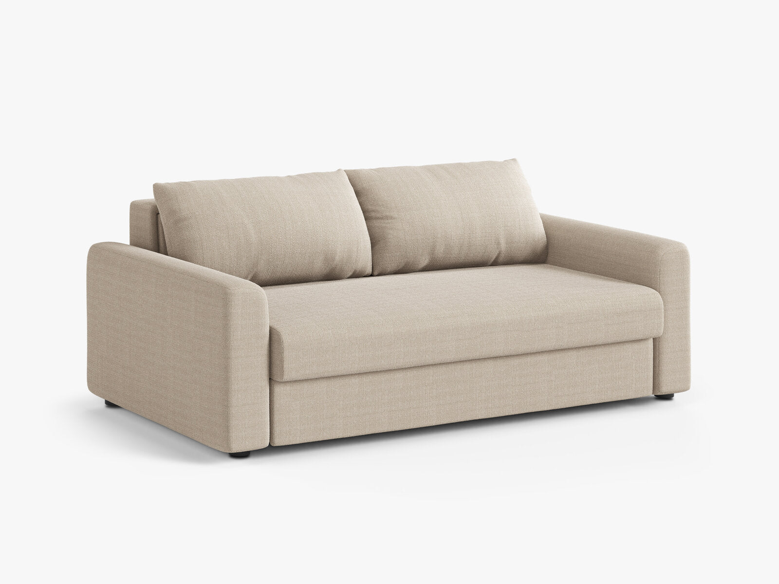Micadoni Sofa mit Schlaffunktion David 3-Sitzer Strukturierter Stoff Babel Beige