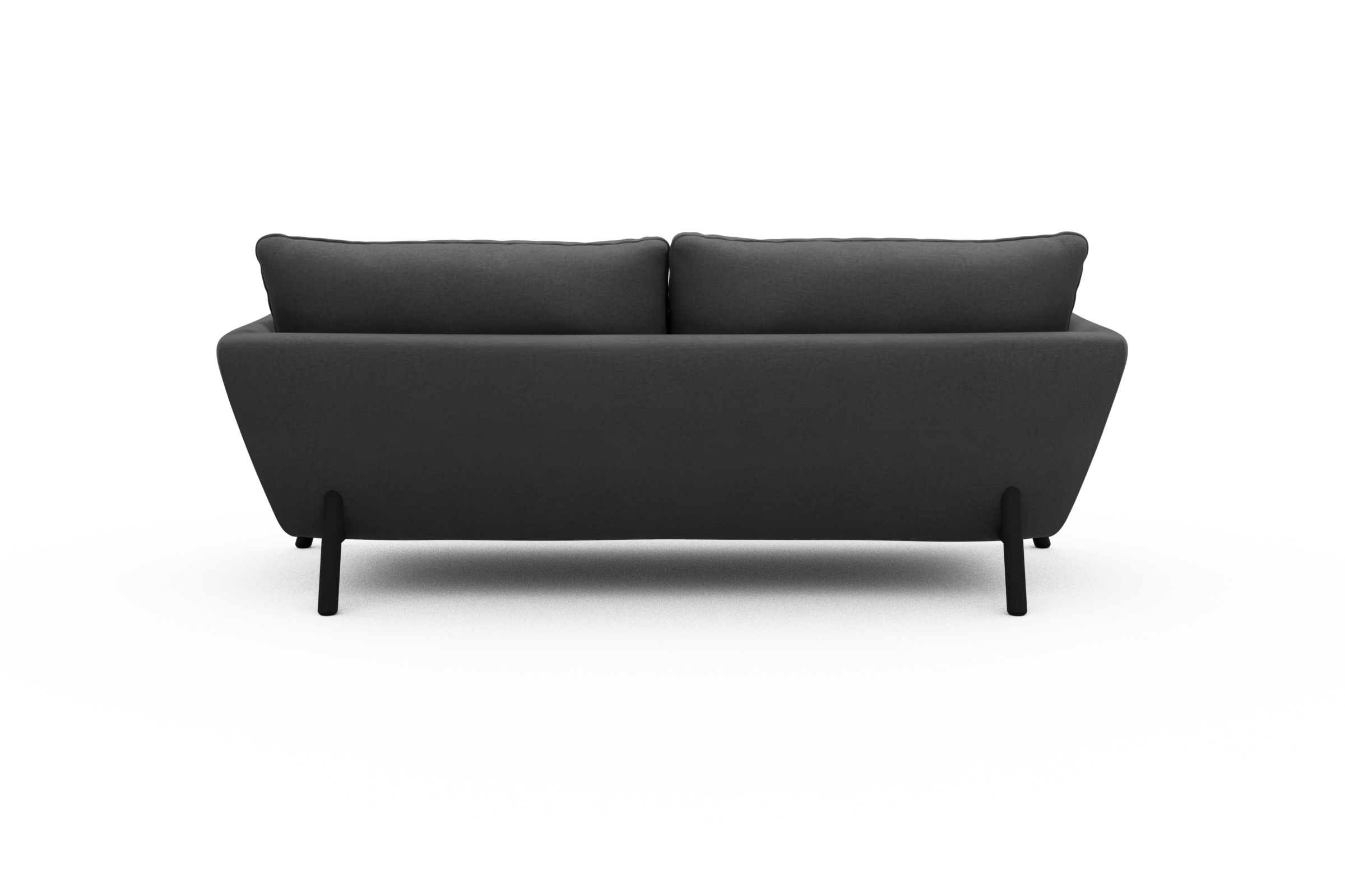 Sofa Emil 3-Sitzer Beinfarbe Eiche Schwarz Satya-Zinc