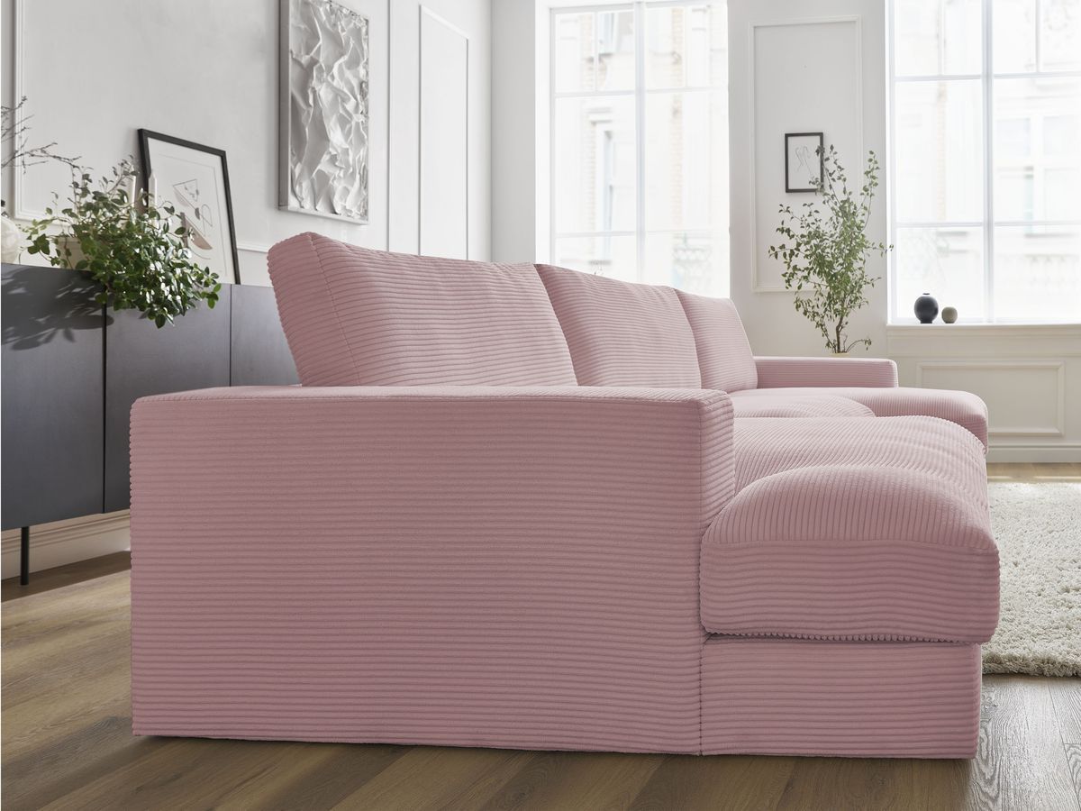 Bobochic Leonard Wohnlandschaft 349 × 159 cm Cordsamt Violett