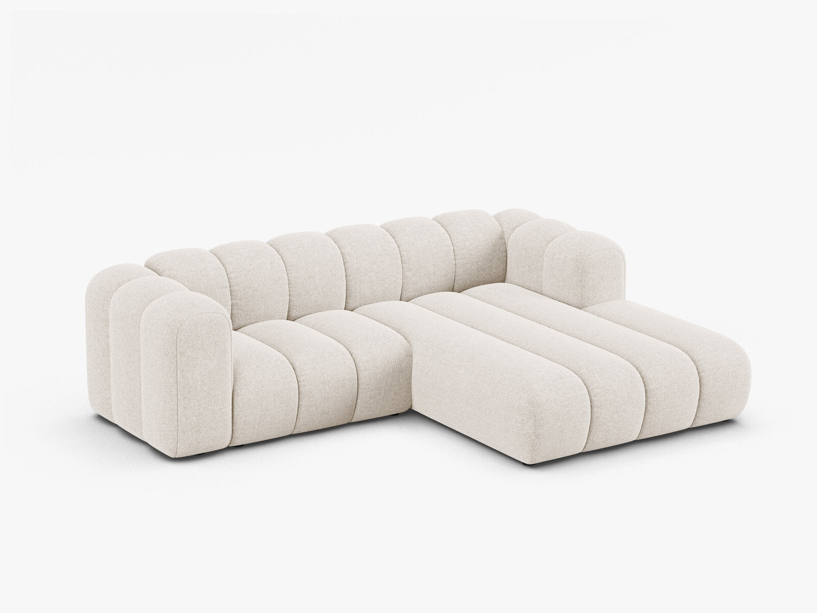 Micadoni Modulares Ecksofa Lupine 3-Sitzer Rechts Chenille Eden Helles Beige