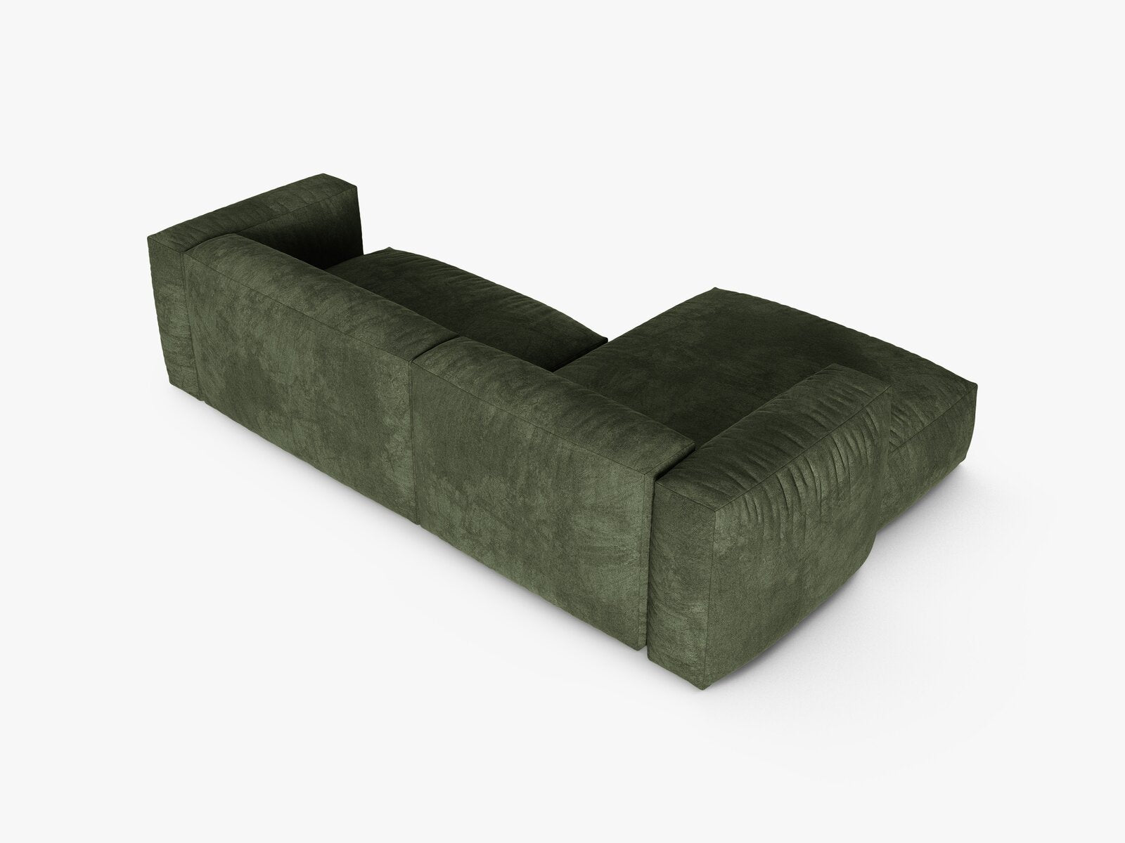 Micadoni Ecksofa Martina 2-Sitzer 90cm Sitztiefe Links Samt Vogue Grün
