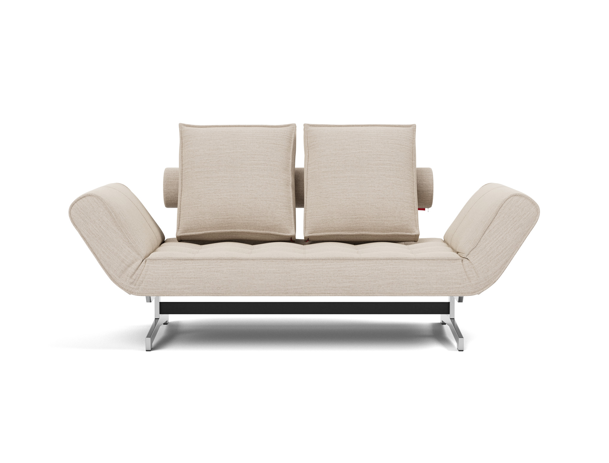 Tagesbett Ghia Webstoff Blida 612-Sand-Grey Beine Chrom