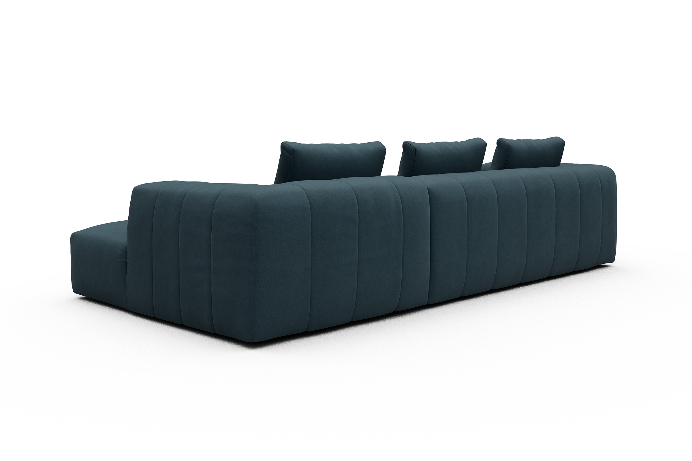 Ecksofa Hugo 2,5-Sitzer Armlehne links mit Chaiselongue Satya-Indigo