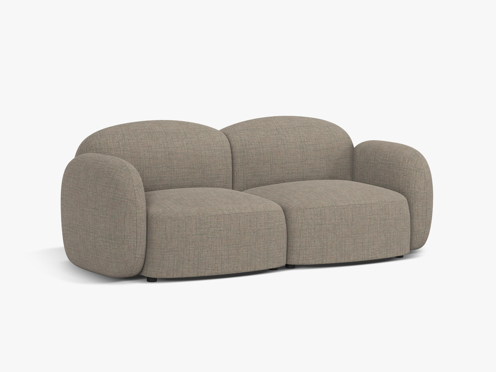 Micadoni Sofa Blair 2-Sitzer Strukturierter Stoff Baltimore Grau Braun Melange