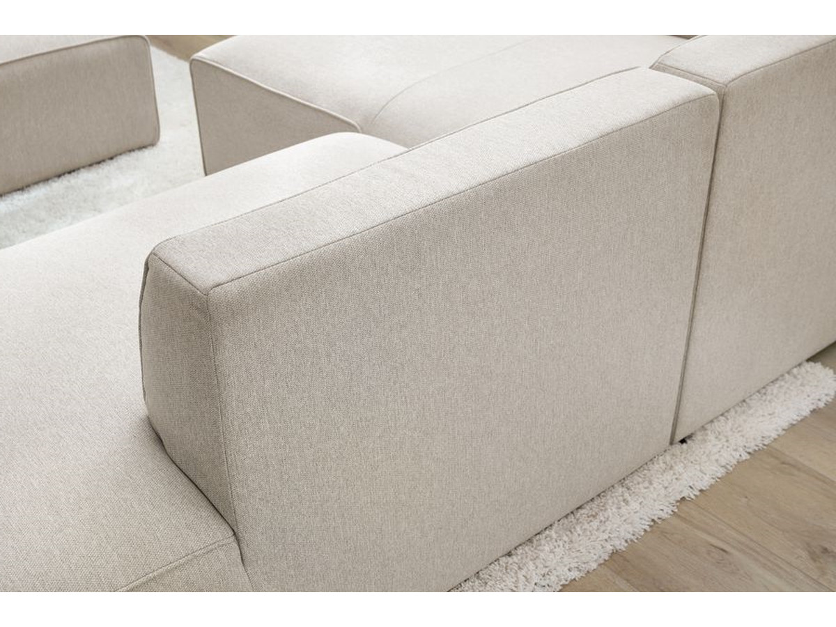Bobochic Megeve Ecksofa Melange-Stoff Beige Ecke links