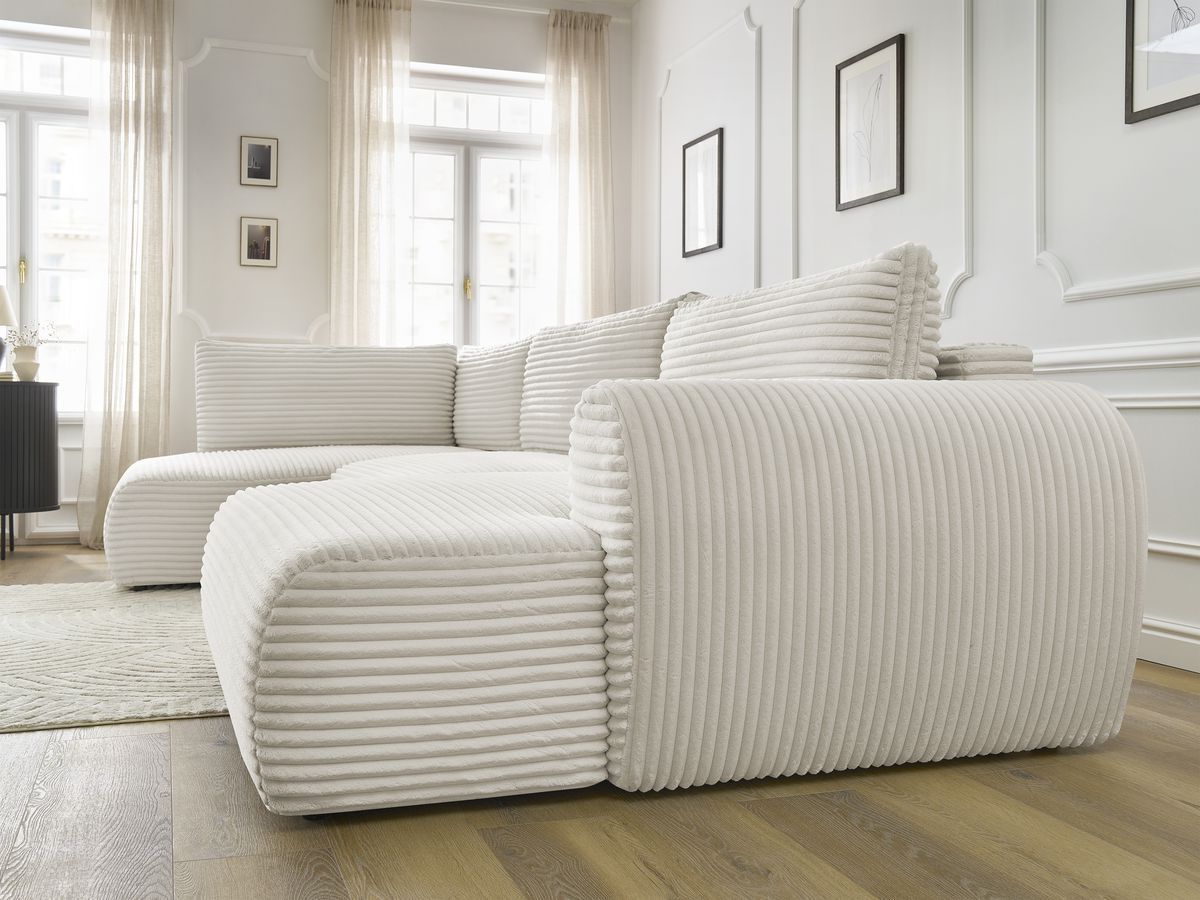 Bobochic Lucien Wohnlandschaft Breitcord weich Beige Ecke rechts