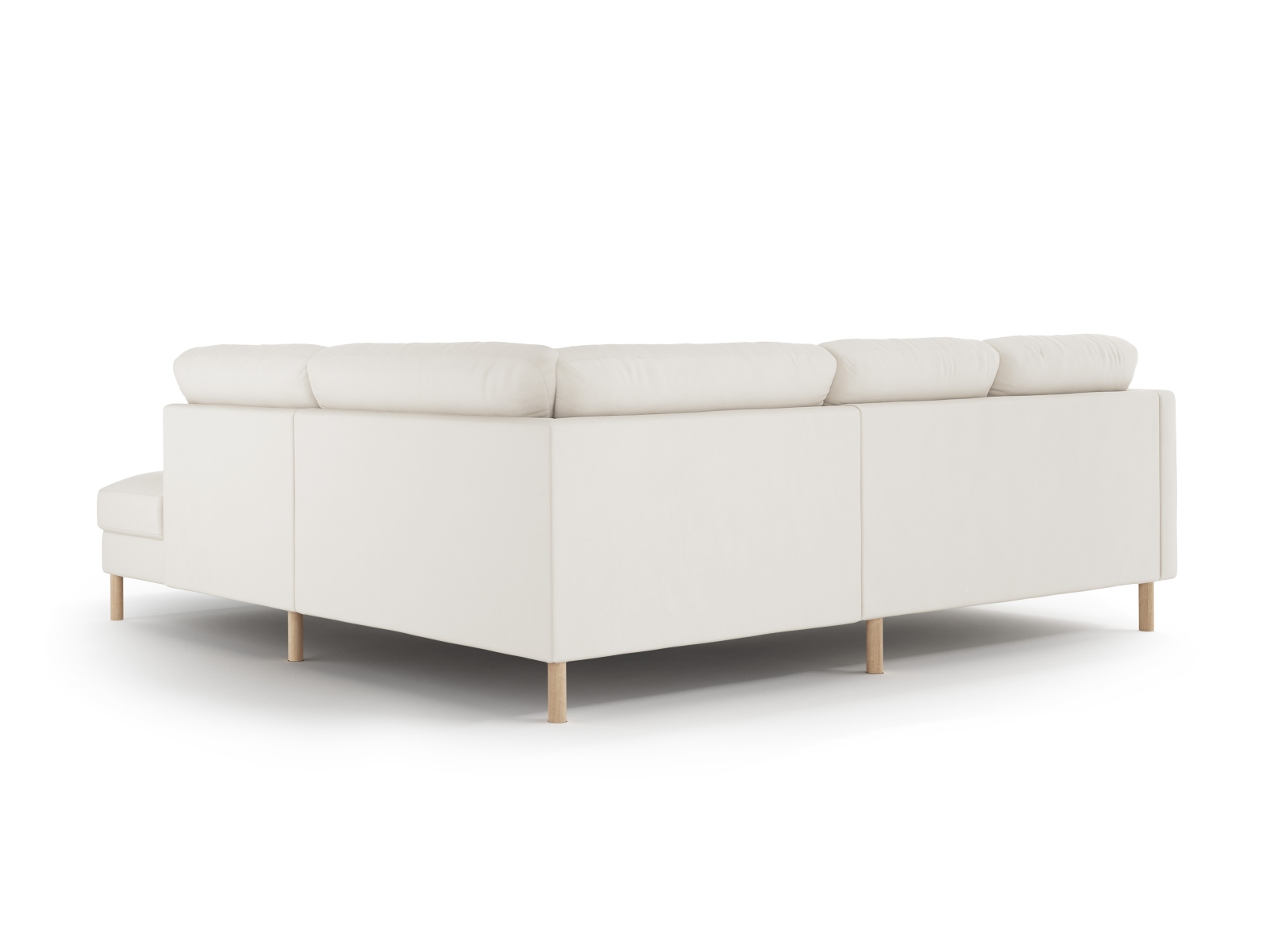 Micadoni Symmetrisches Ecksofa Eden 4-Sitzer Rechts Samt Beige