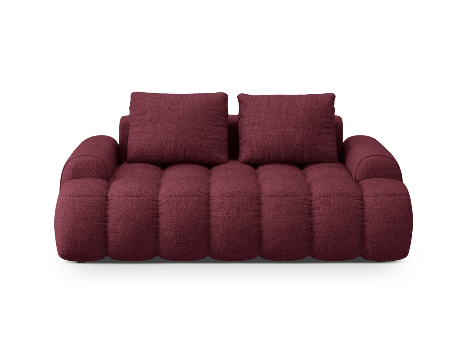 Cosmopolitan Design Sofa Linz 2-Sitzer Strukturierter Stoff Sorella Burgundfarben