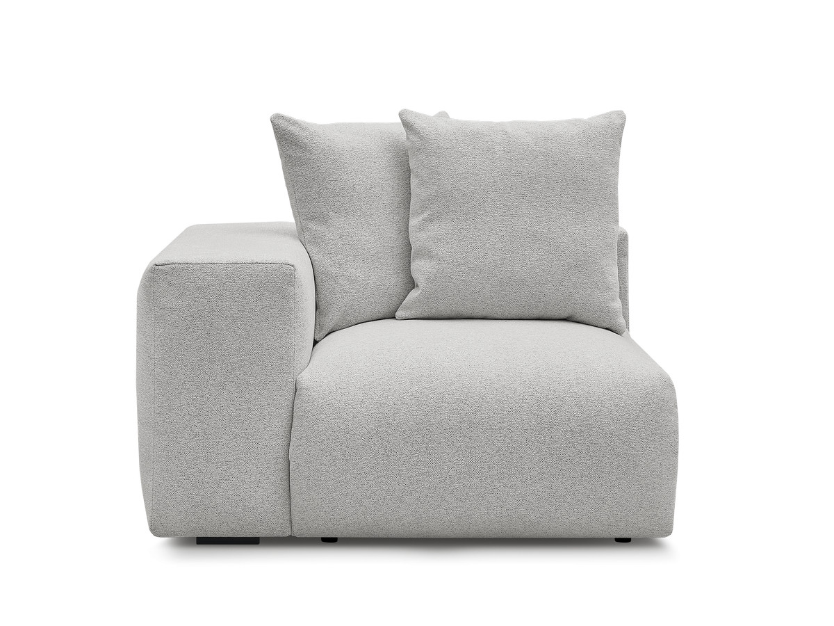 Bobochic Voltaire Sofamodul 1-Sitzer 130 × 100 cm Melange-Stoff Hellgrau Ecke links