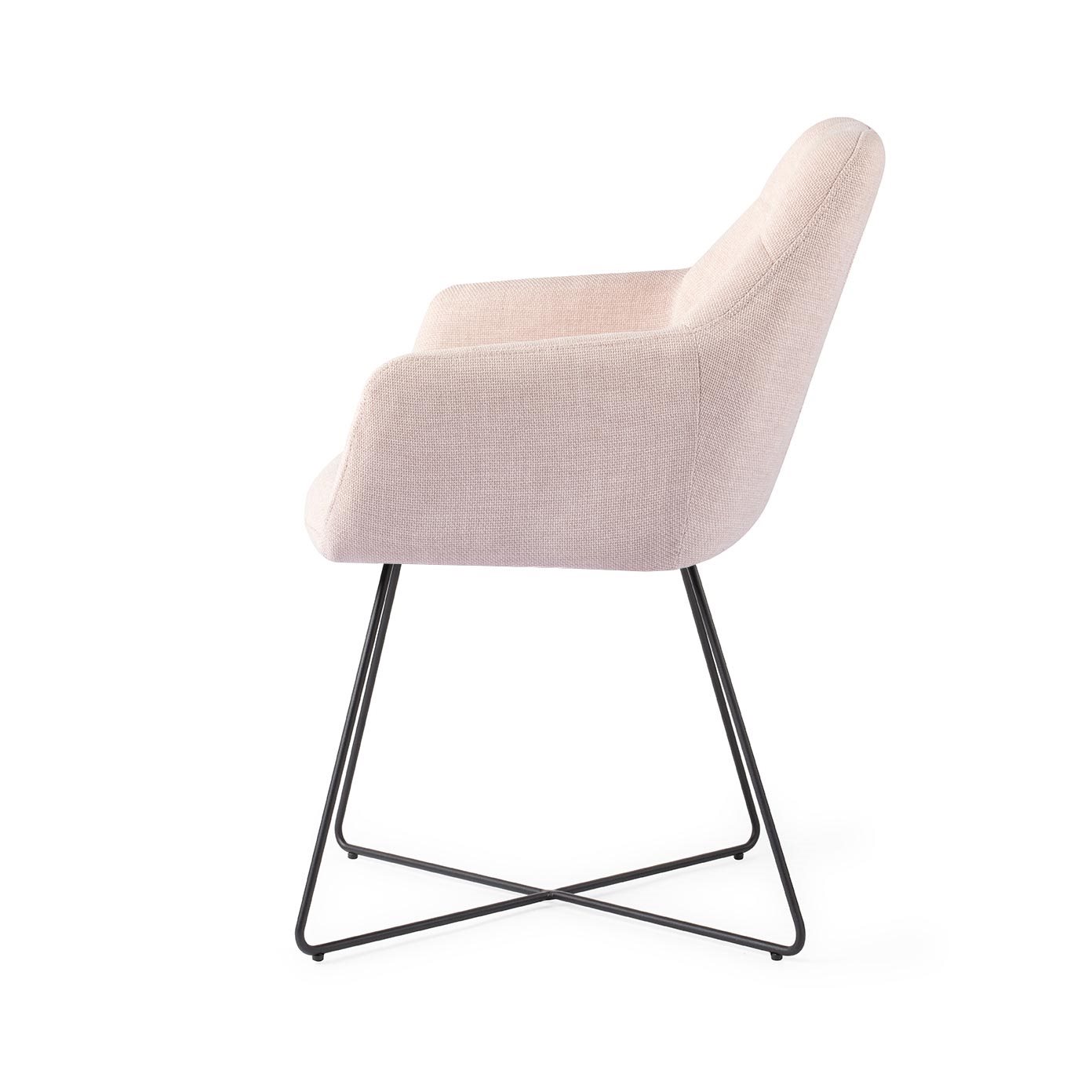 Jesper Home Esszimmerstuhl Noto Petal-Pink Cross Schwarz