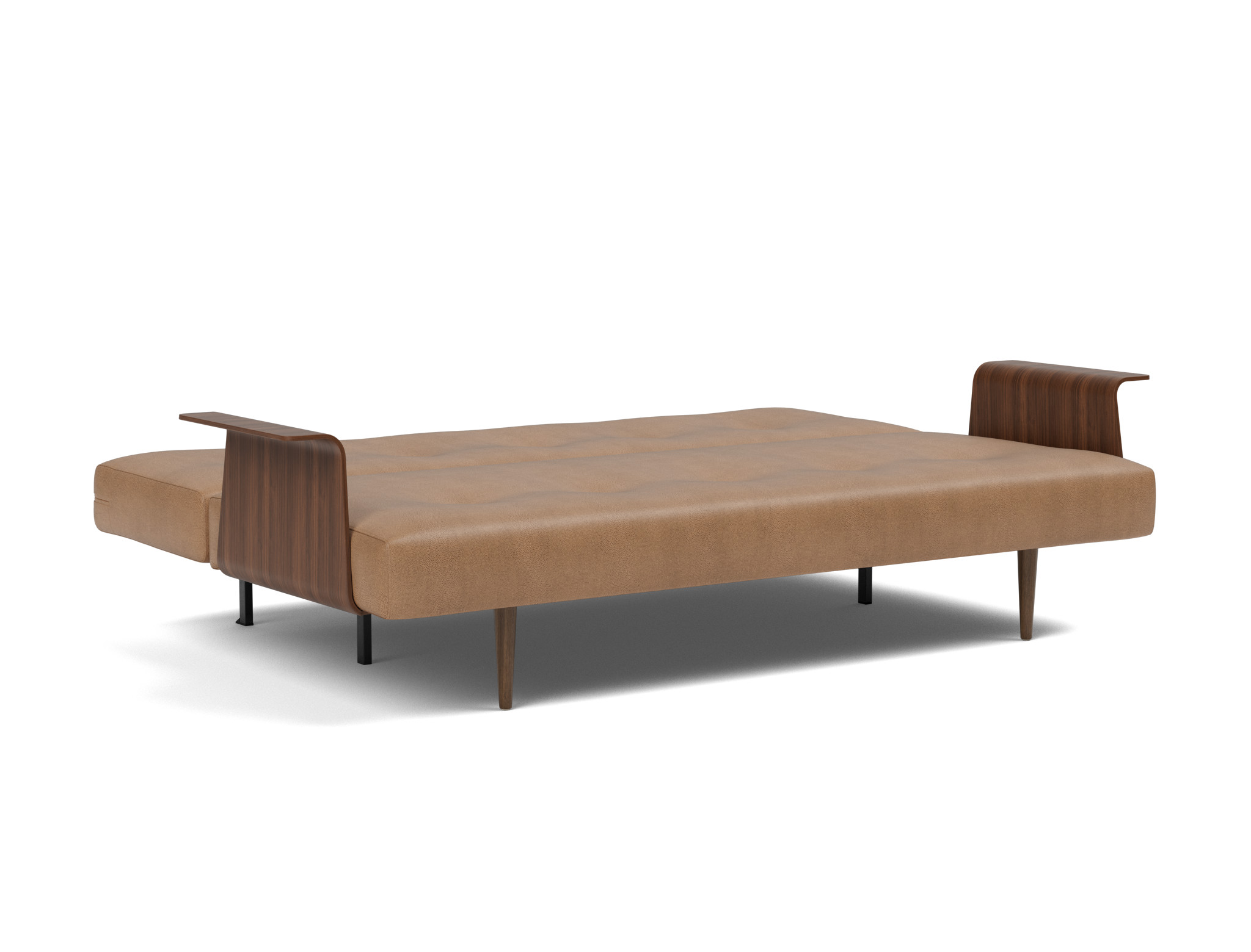 Schlafsofa Recast mit Armlehnen Lederoptik Faunal 551-Brown
