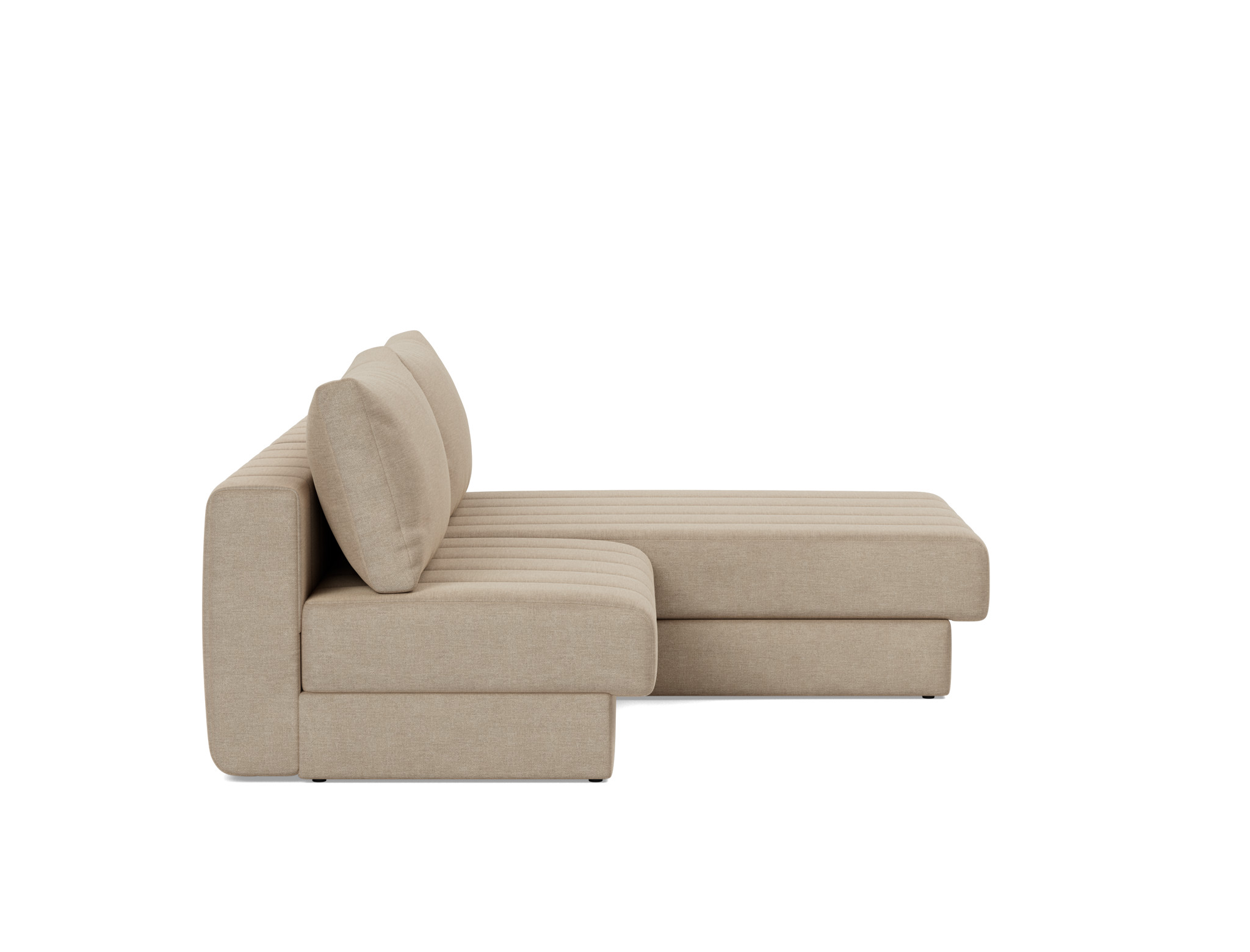Schlafsofa Akello mit Chaiselongue Flachgewebe Phobos 587-Mocha