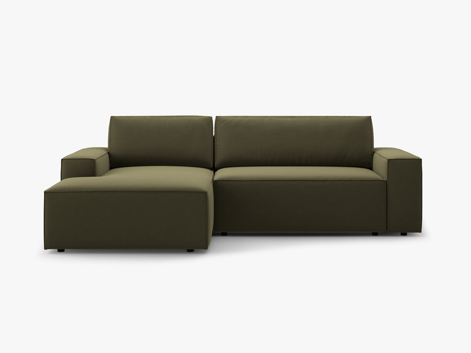 Micadoni Schlaf-Ecksofa Jodie 3-Sitzer Links Samt Grün