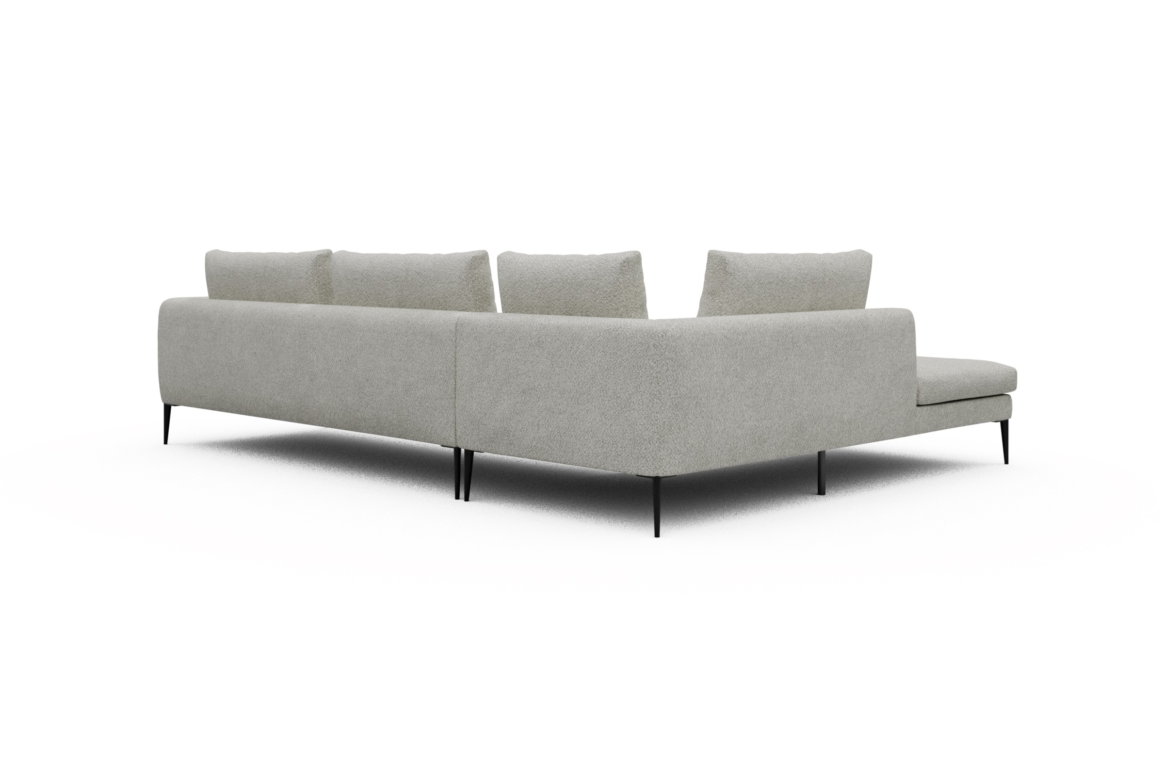 Ecksofa Paul Relax-Ecke rechts mit 3-Sitzer Vanora-Warm-Sand