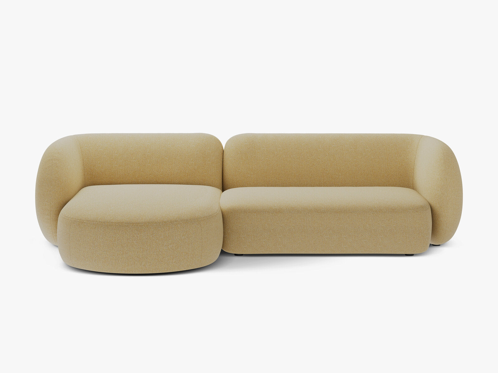 Micadoni Ecksofa Kate 3-Sitzer Links Strukturierter Stoff Sonnenblumen Melange