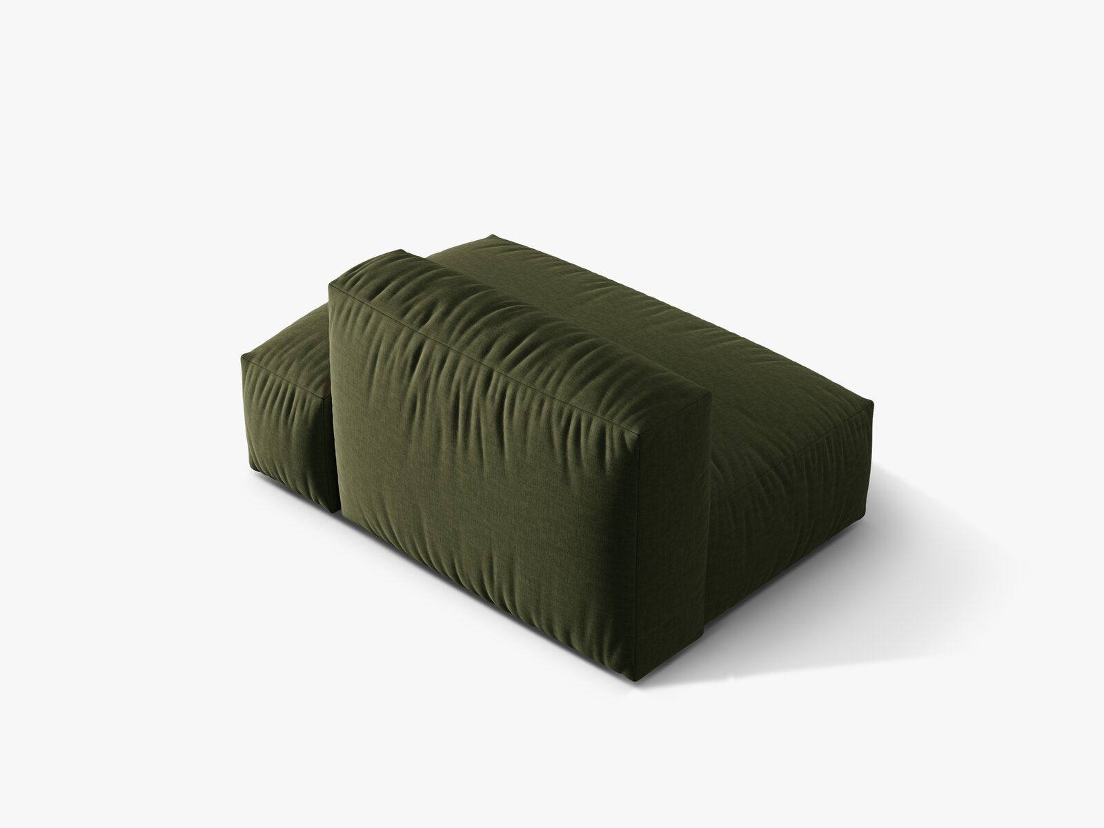 Micadoni Ecksofa-Modul Martina 1-Sitzer Strukturierter Stoff Boston Grün Rechts