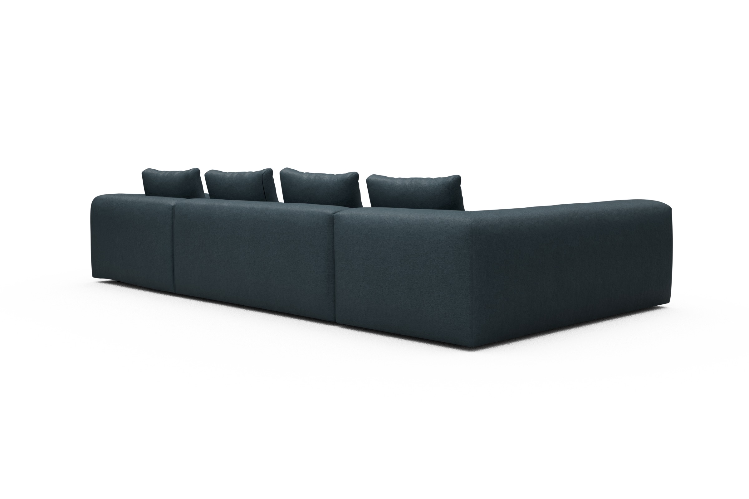 Wohnlandschaft Fred Chaiselongue rechts mit 2-Sitzer und lange Armlehne links Denari-Royal-Blue