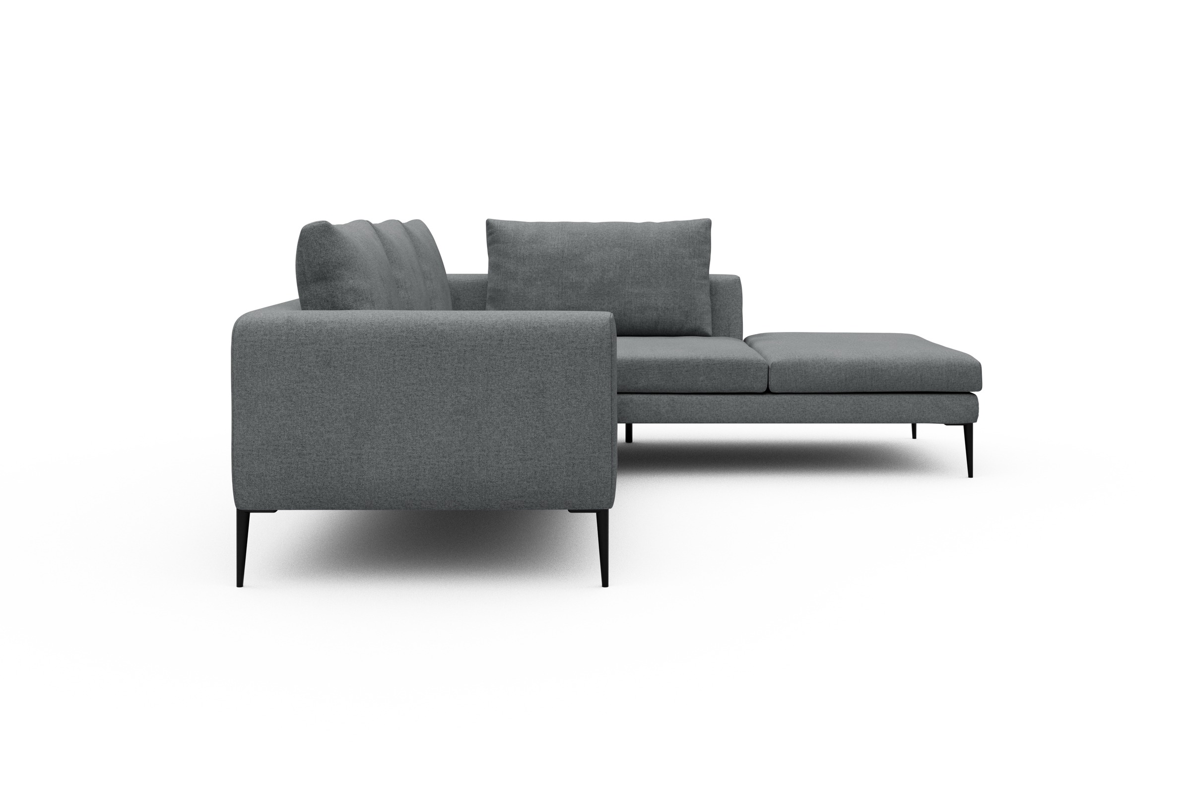 Ecksofa Paul Relax-Ecke rechts mit 2-Sitzer Casone-Gravel-Grey