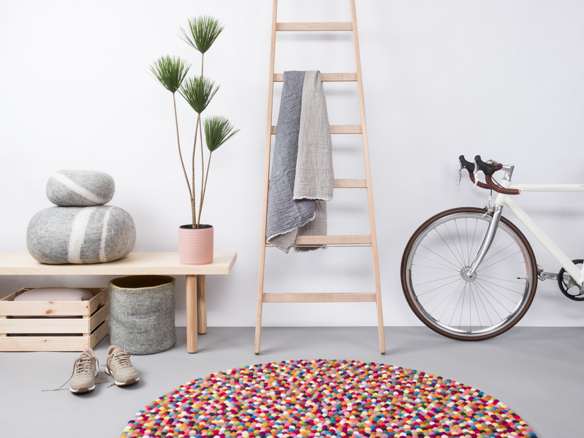 myfelt Lotte Filzkugelteppich - 140 cm