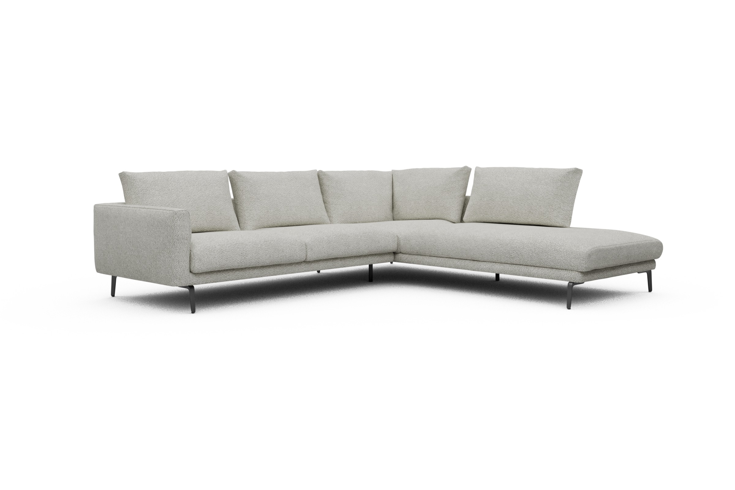 Ecksofa Karl Relax-Ecke rechts mit 2,5-Sitzer Vanora-Warm-Sand