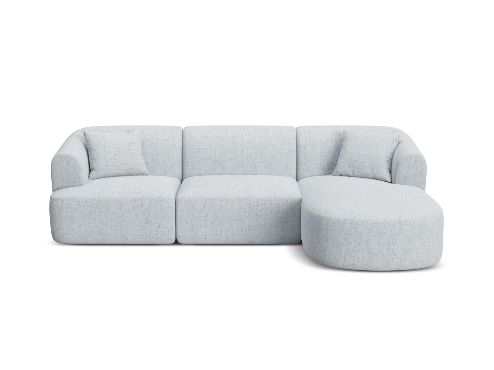 Cosmopolitan Design Ecksofa Campi 4-Sitzer Strukturierter Stoff Moly Hellgrau Rechts
