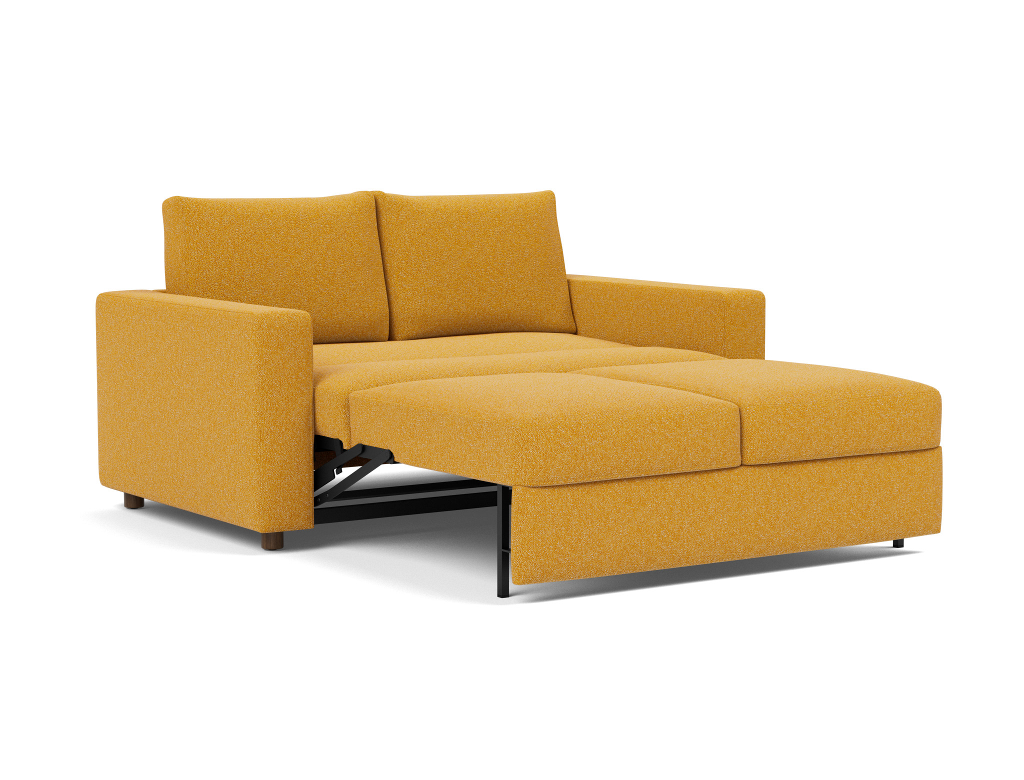 Schlafsofa Neah mit Standard-Armlehnen 140 Boucle Skandi 536-Ochre