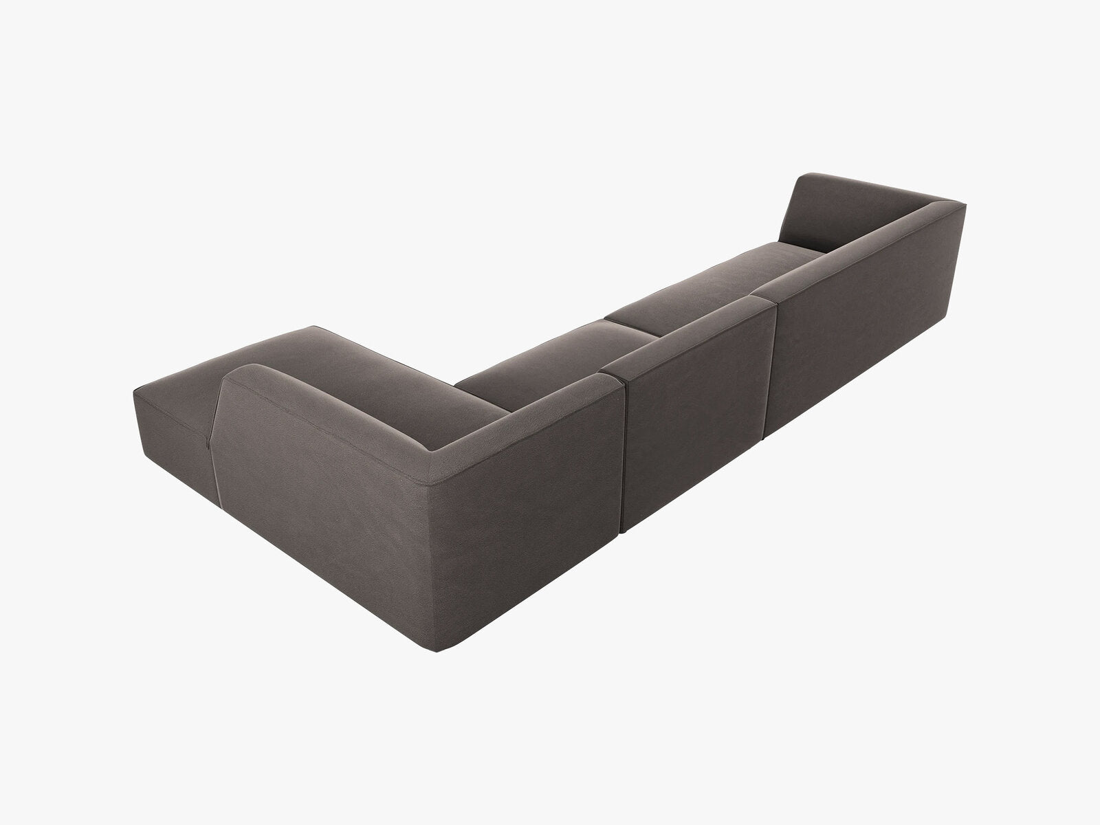 Micadoni Ecksofa Ruby 5-Sitzer Rechts Samt Salvador Dunkelgrau