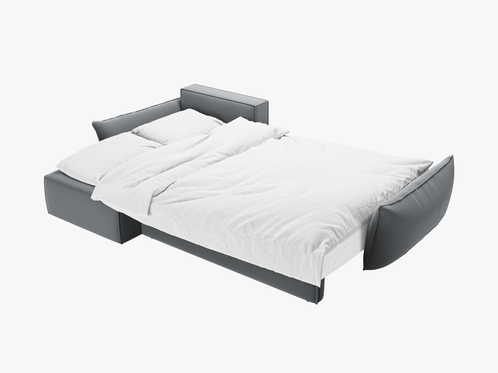 Micadoni Kaelle Ecksofa 4-Sitzer mit Schlaffunktion Links Samt Bluvel Grau