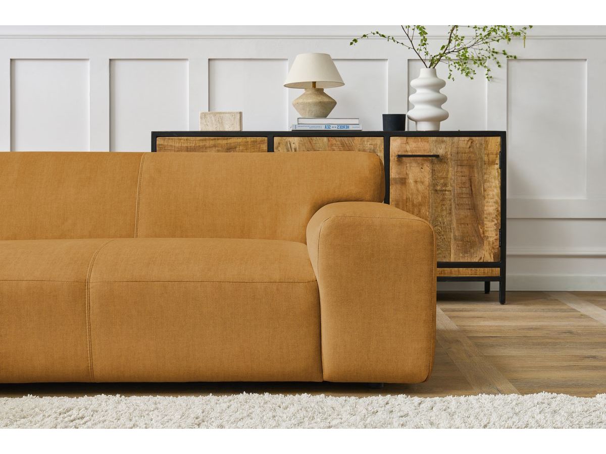 Bobochic Lavena Ecksofa 272 × 220 cm Samt Gelb Ecke links