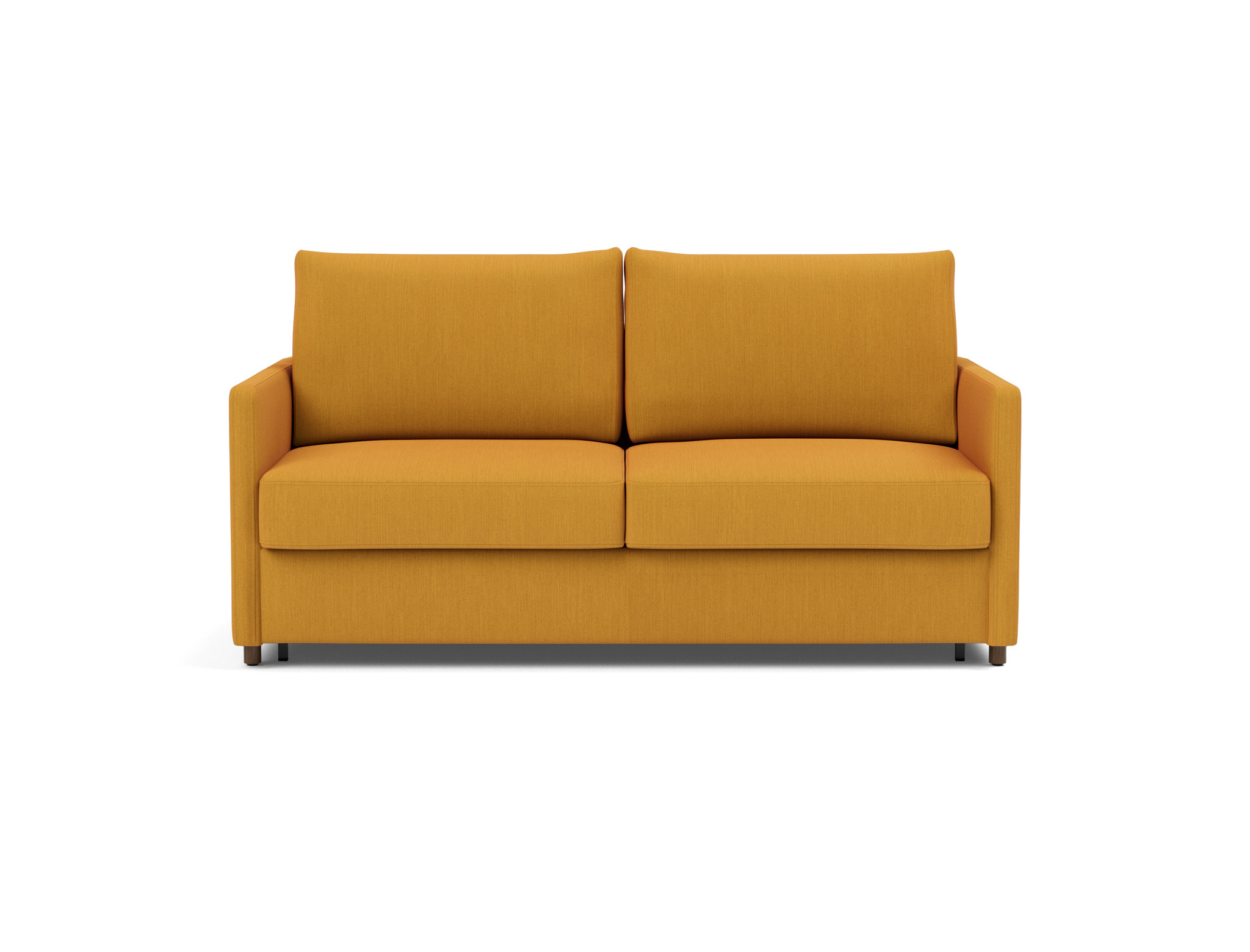 Schlafsofa Neah mit Slim-Armlehnen 160 Flachgewebe Elegance 507-Burned-Curry