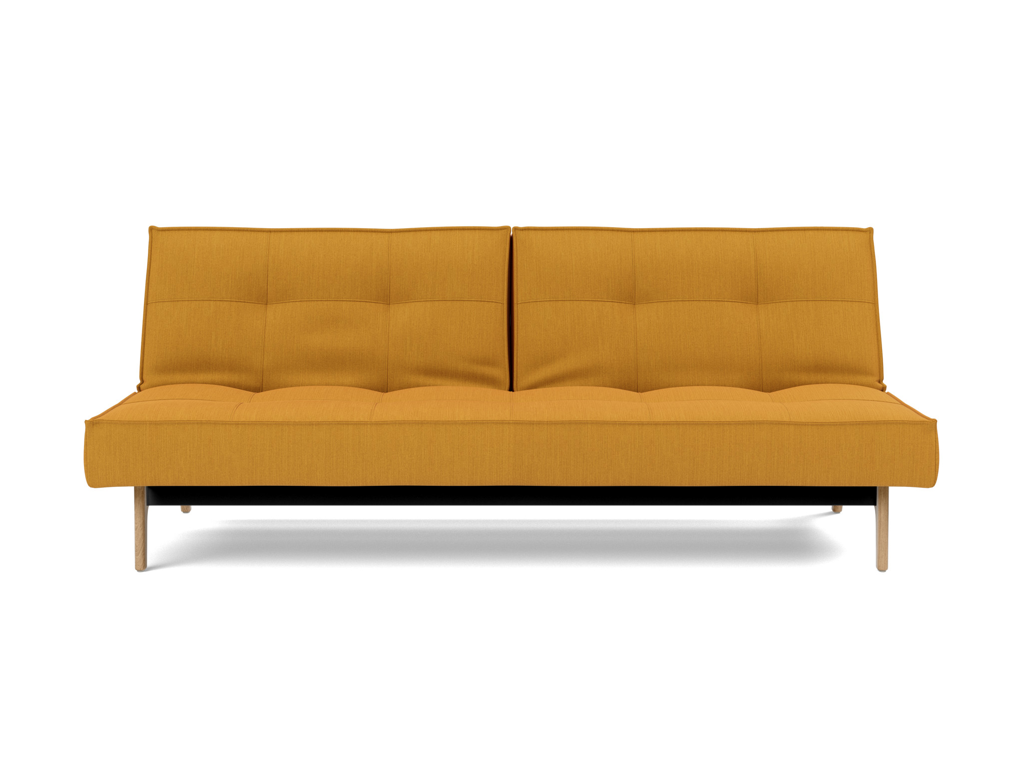 Schlafsofa Splitback Flachgewebe Elegance 507-Burned-Curry Beine Eiche