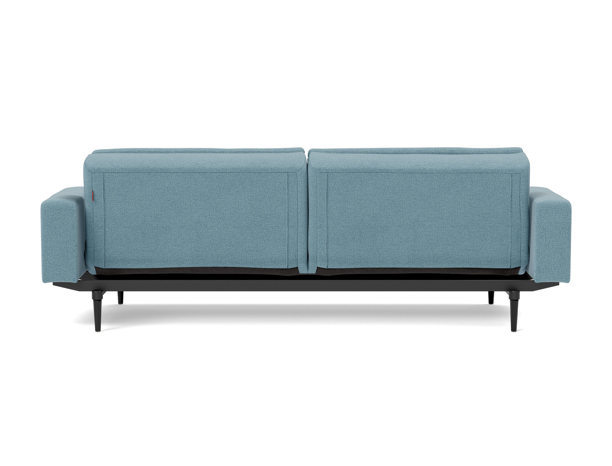 Schlafsofa Dublexo mit Armlehnen Flachgewebe Mixed Dance 525-Light-Blue Beine Styletto Eiche schwarz