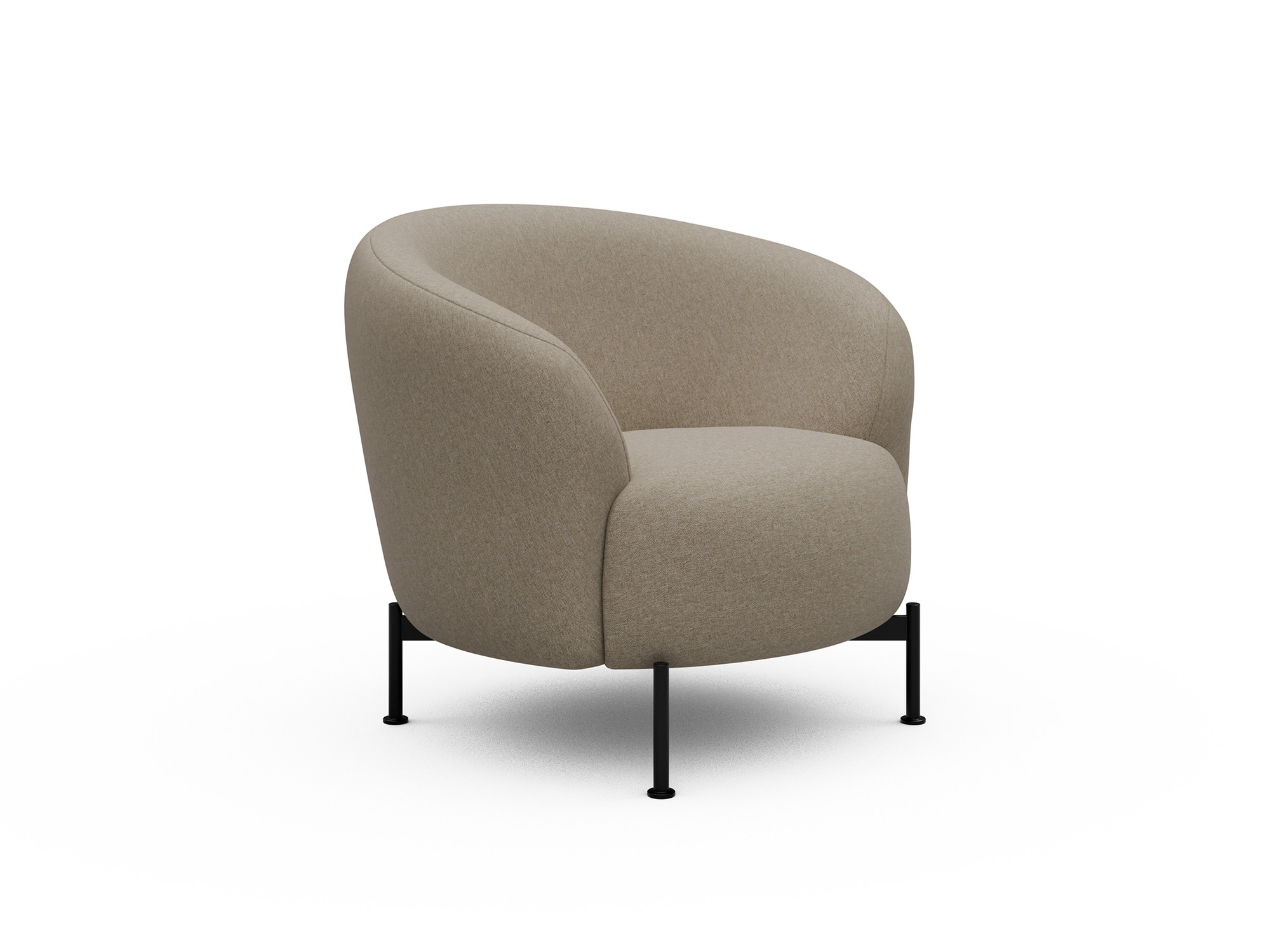 Sessel Ronda X-Metallgestell Schwarz Strukturierter Stoff Satya 445-Natural-Beige
