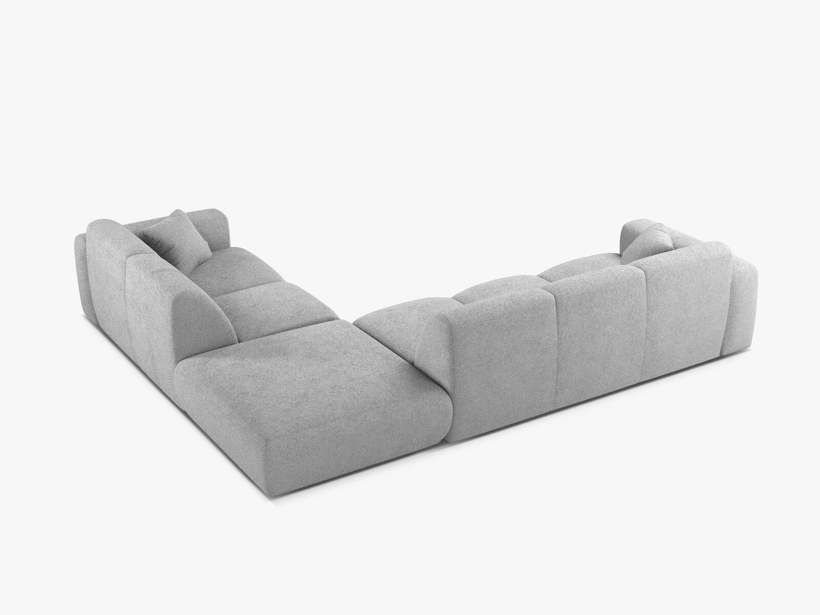 Micadoni Ecksofa Molino 6-Sitzer Rechts Boucle Baloo Hellgrau