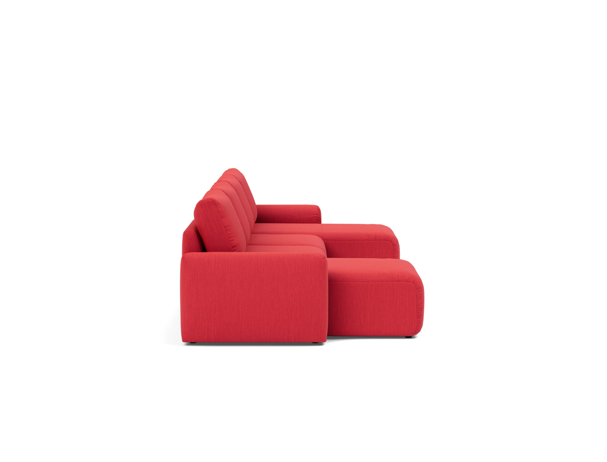 Schlafsofa Norum U-Form mit Chunky-Armlehnen Flachgewebe Elegance 511-Red