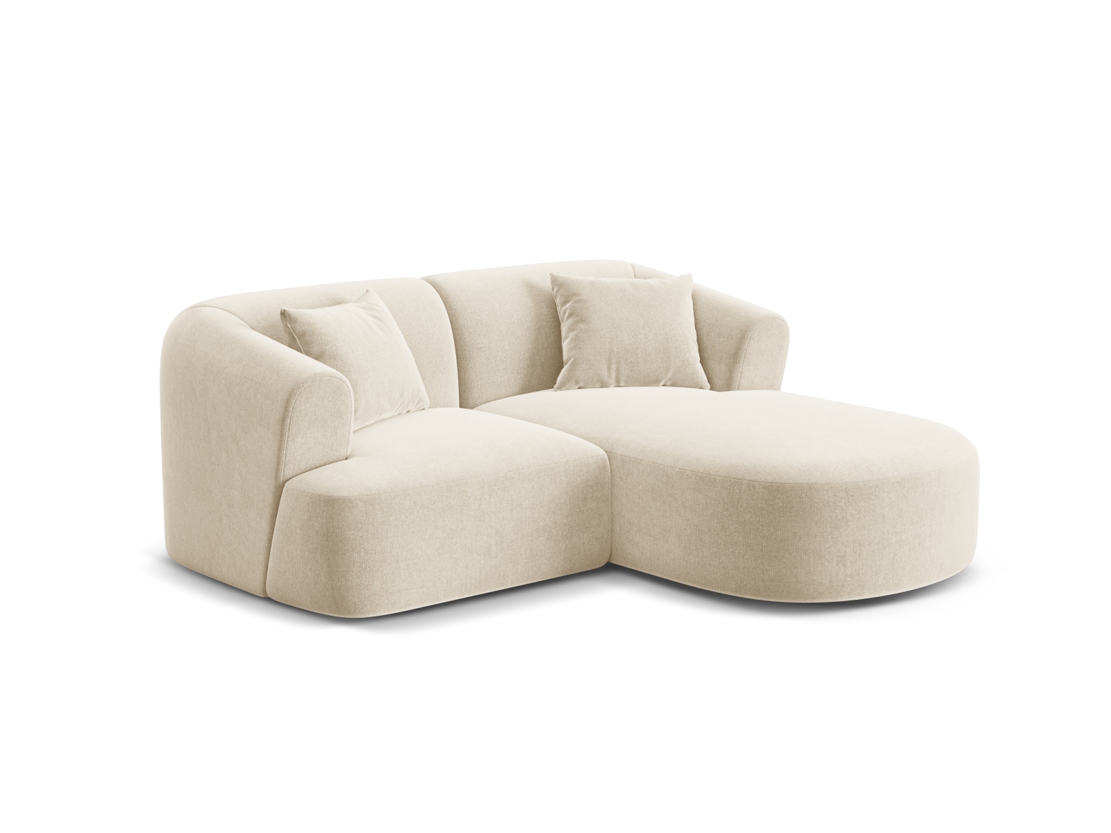 Cosmopolitan Design Ecksofa Campi 3-Sitzer Samt Vogue Helles Beige Rechts