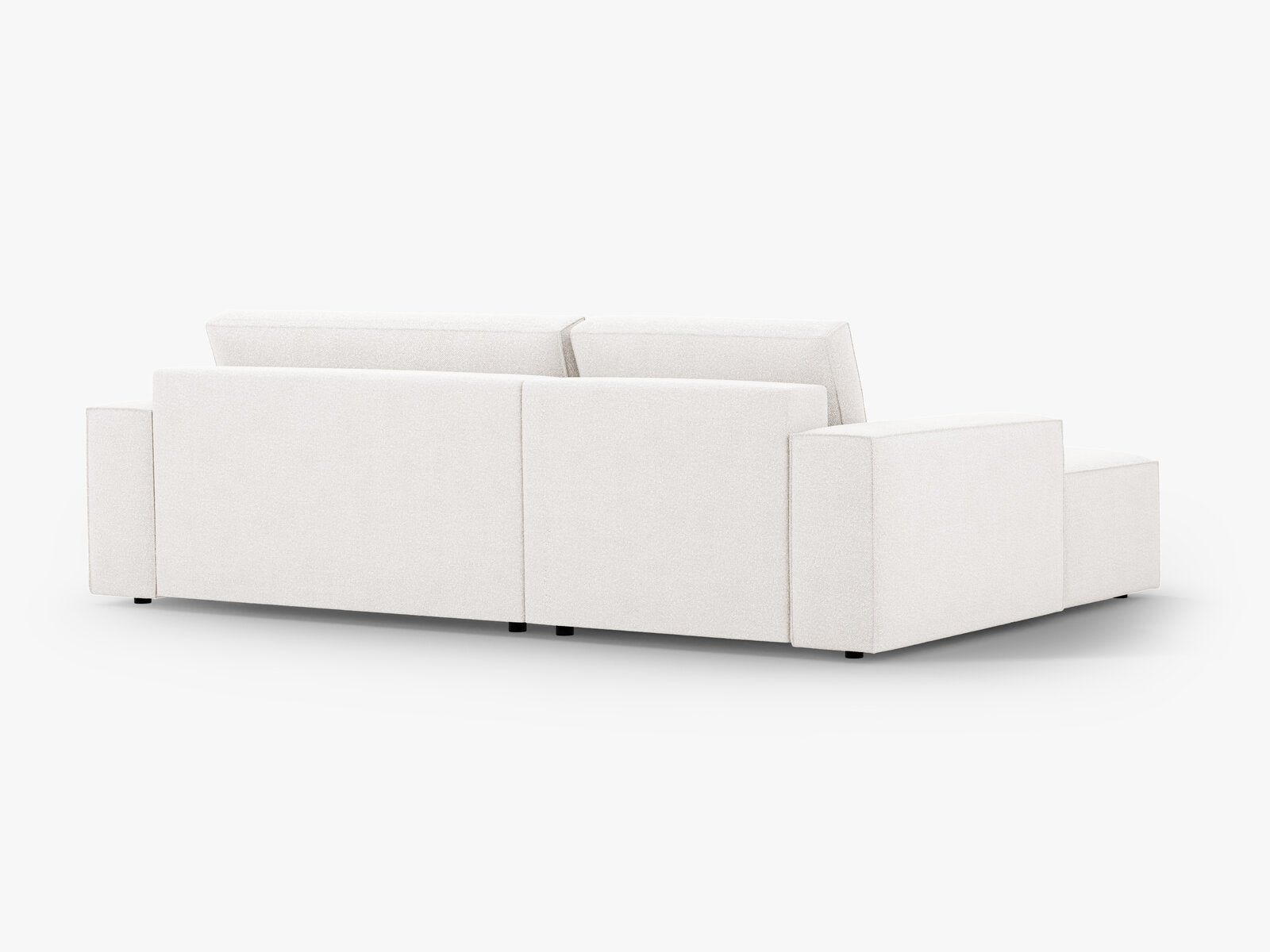 Micadoni Schlaf-Ecksofa Jodie 3-Sitzer Links Boucle Weiß
