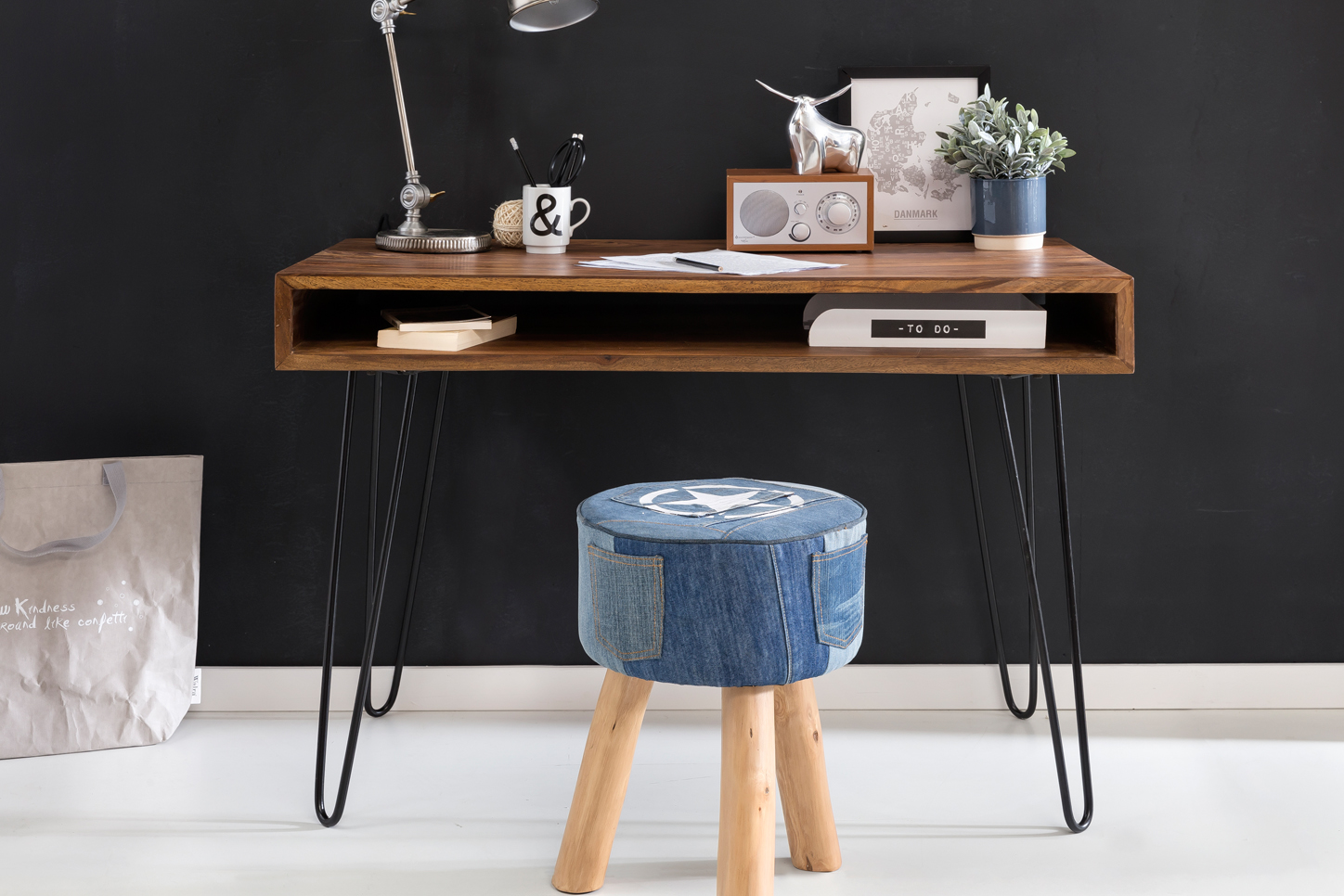Schreibtisch Agdenes Massivholz Dunkelbraun 110 × 60 × 76 cm