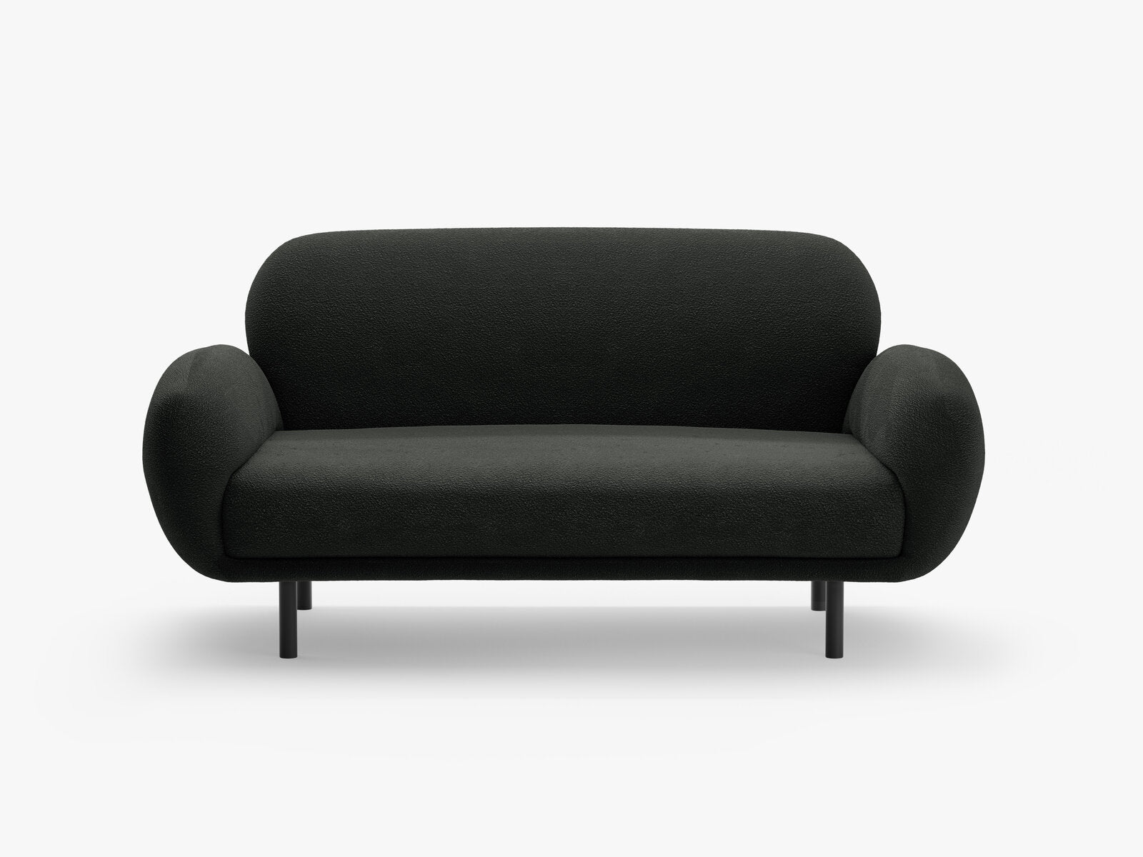 Micadoni Sofa Poppy 2-Sitzer Boucle Baloo Schwarz