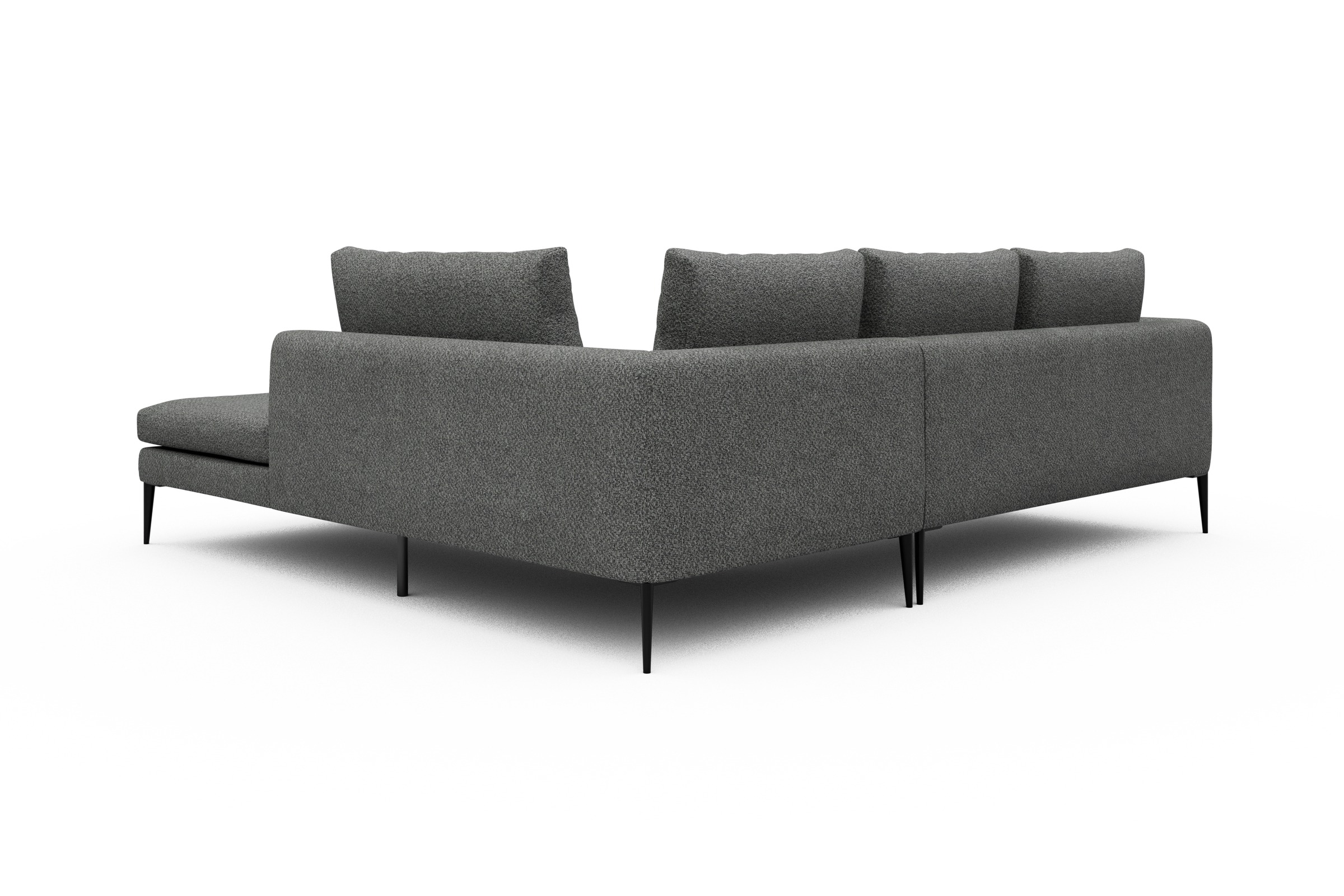 Ecksofa Paul Relax-Ecke rechts mit 2-Sitzer Vanora-Warm-Grey