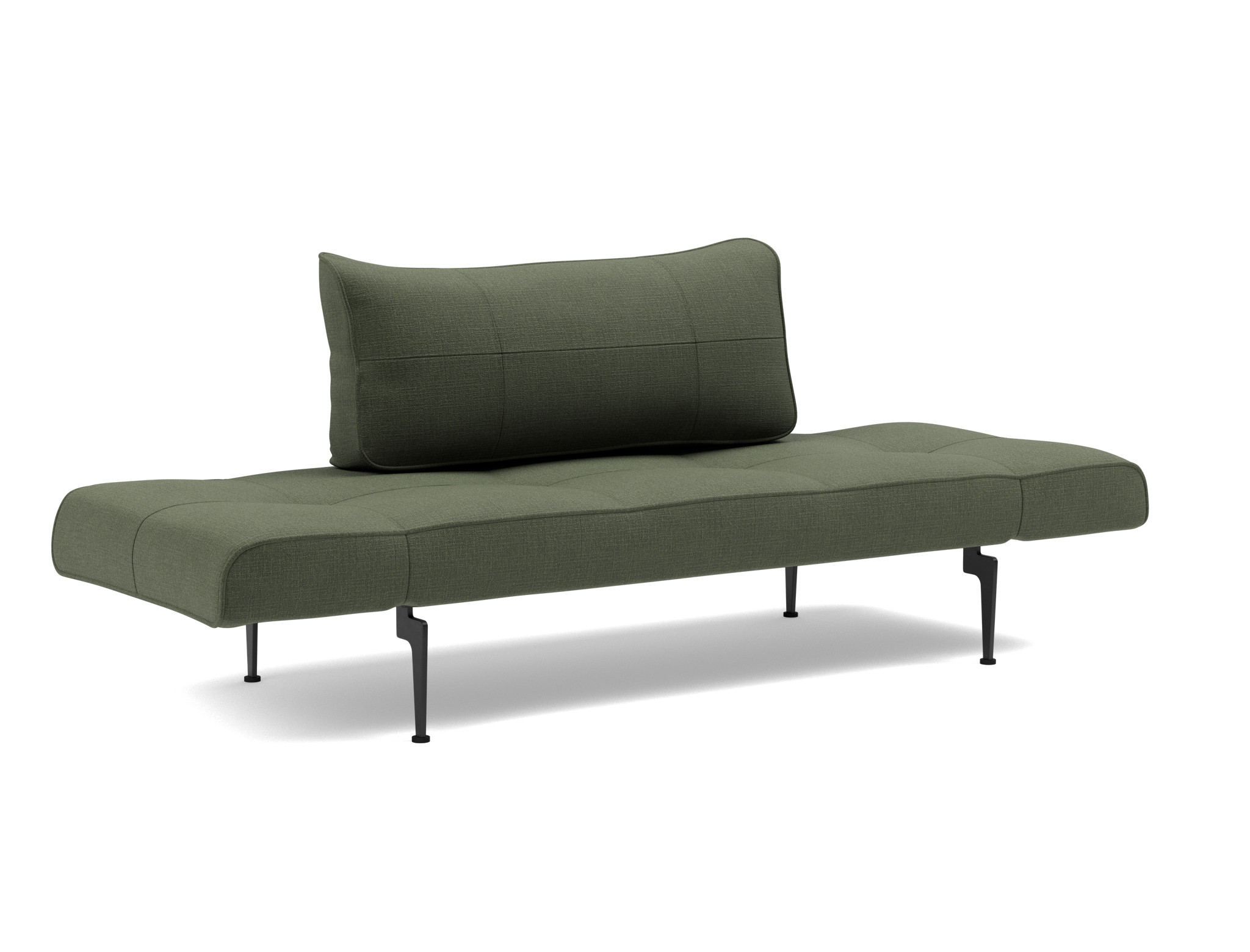 Tagesbett Zeal Chenille Esina 413-Olive-Green Beine Laser schwarz