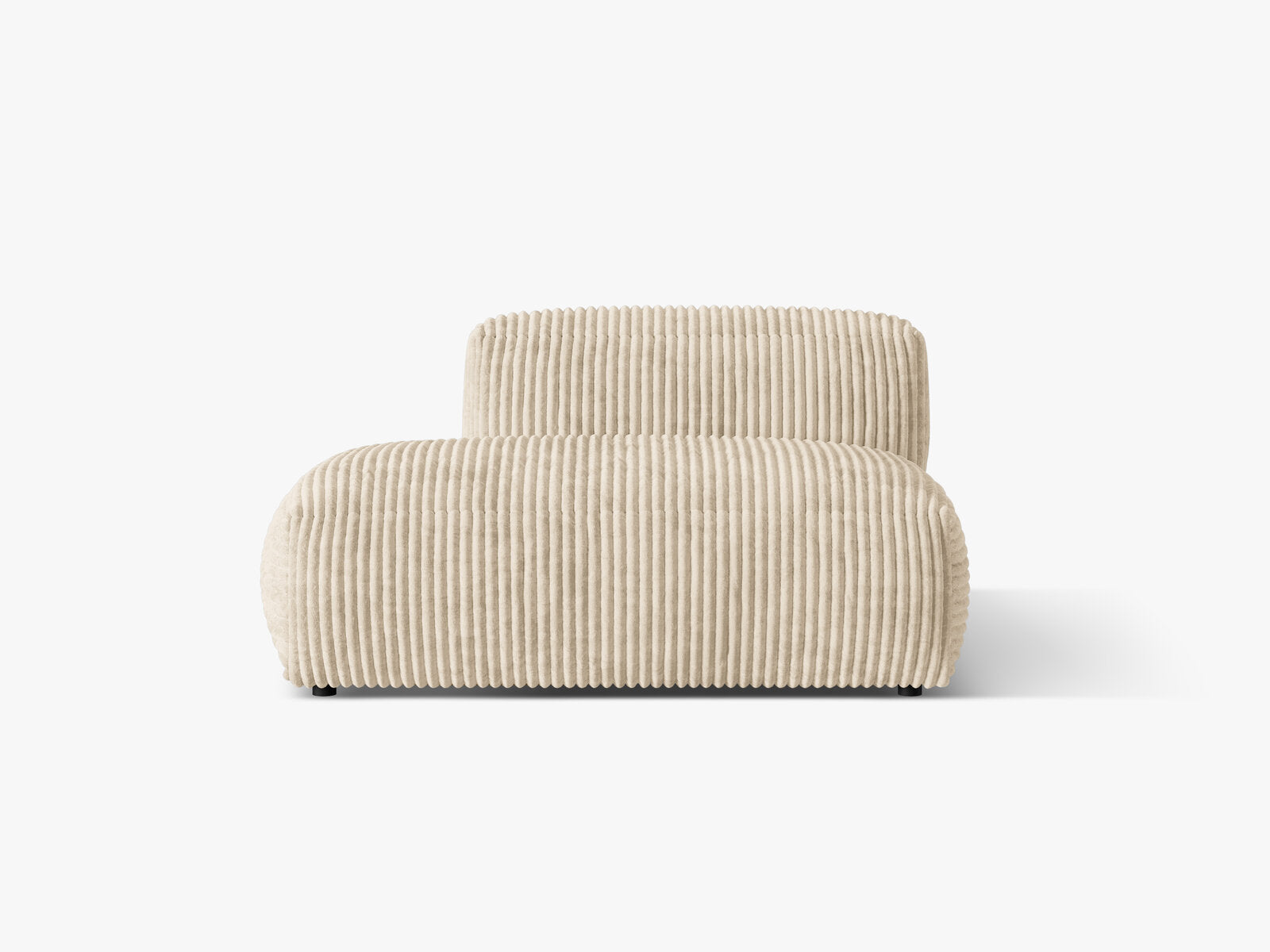 Micadoni Ecksofa-Modul Martina 1-Sitzer Kord Tilia Helles Beige Links