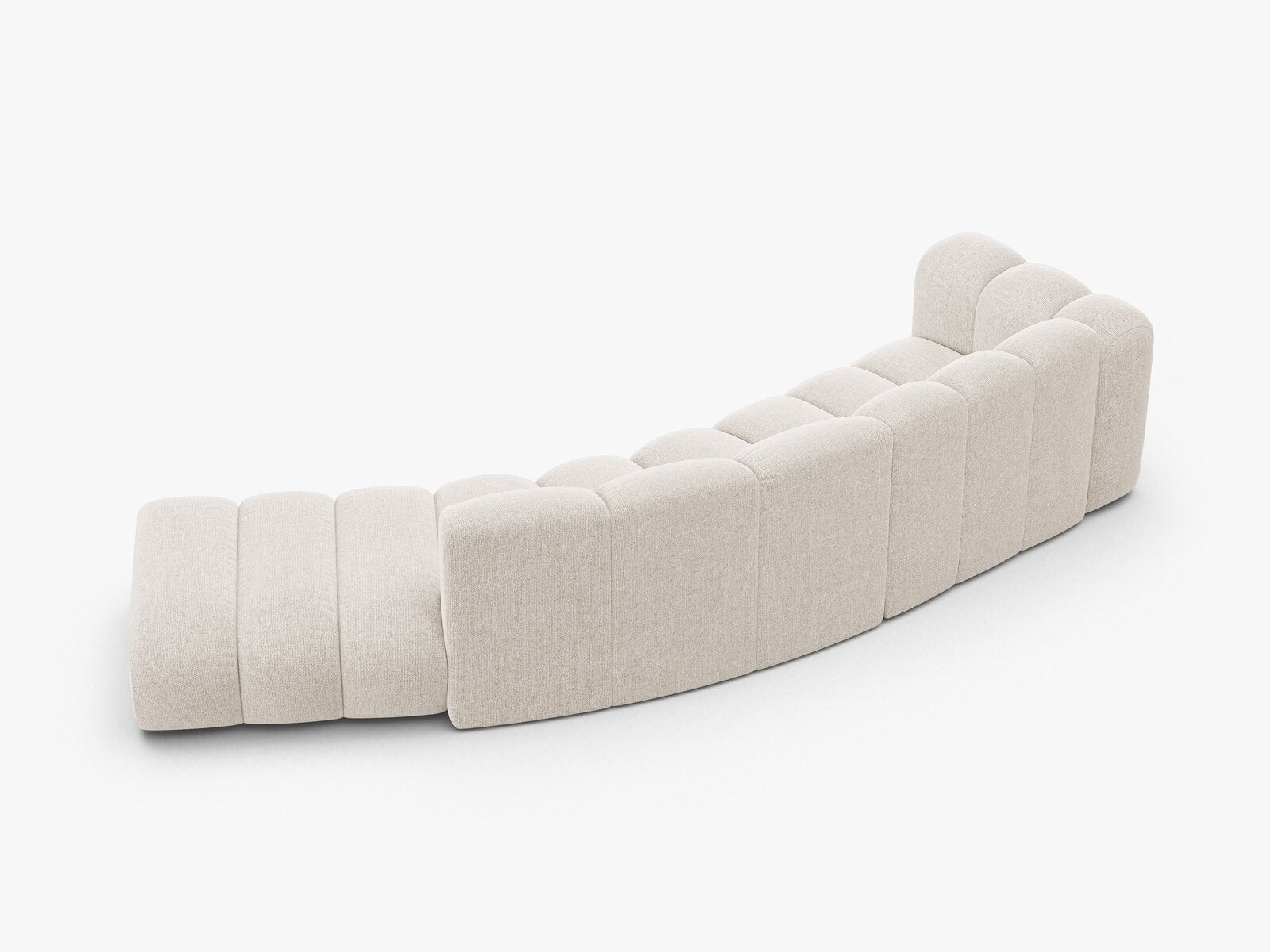 Micadoni Modulares Sofa Lupine 5-Sitzer Rechts Chenille Eden Helles Beige