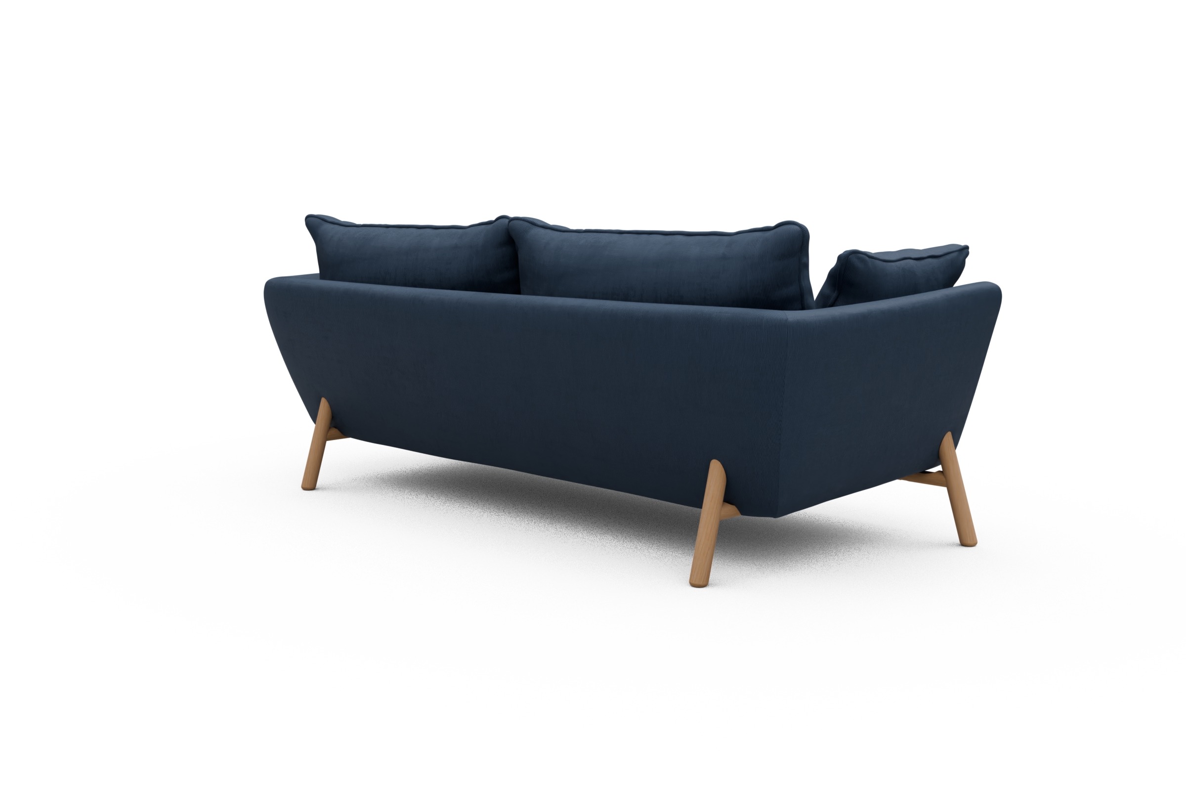 Sofa Emil PREMIUM 3-Sitzer Beinfarbe Eiche Natur Cordufine-Royal-Blue