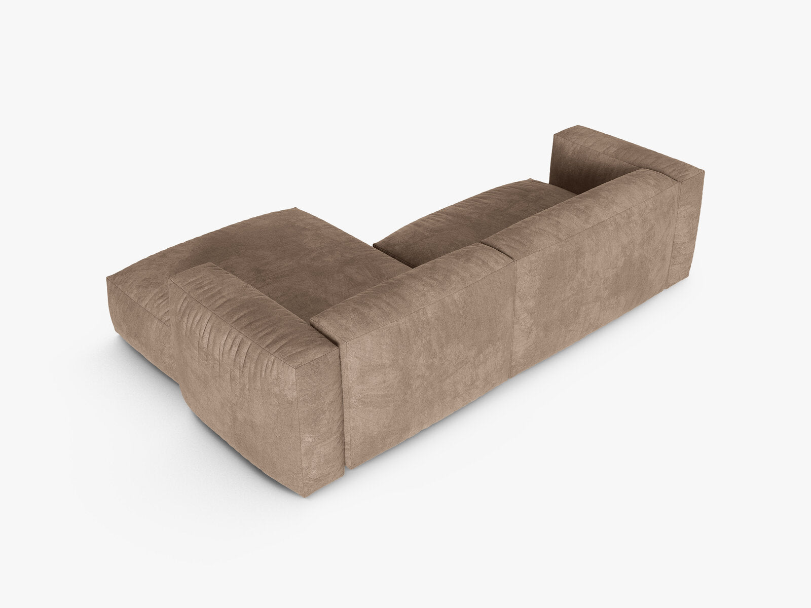 Micadoni Ecksofa Martina 2-Sitzer 90cm Sitztiefe Rechts Samt Vogue Dunkelbeige