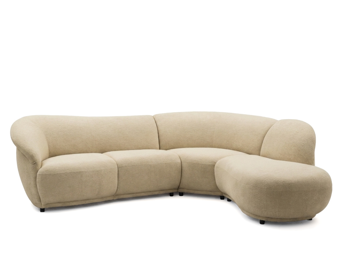 Bobochic Nora Ecksofa Chenille Beige Ecke rechts