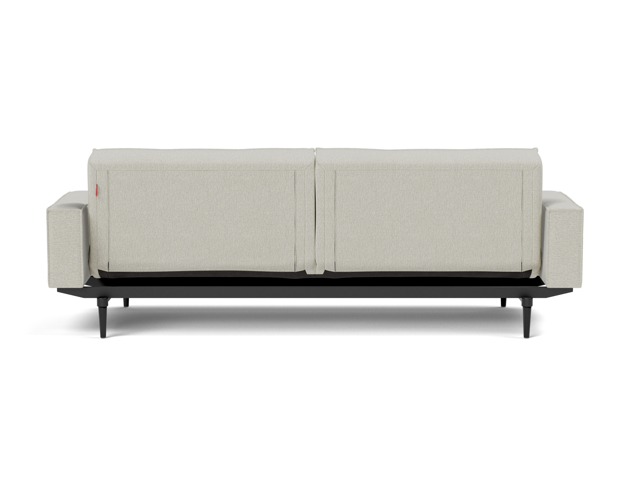 Schlafsofa Splitback mit Armlehnen Flachgewebe Mixed Dance 527-Natural Beine Styletto Eiche schwarz