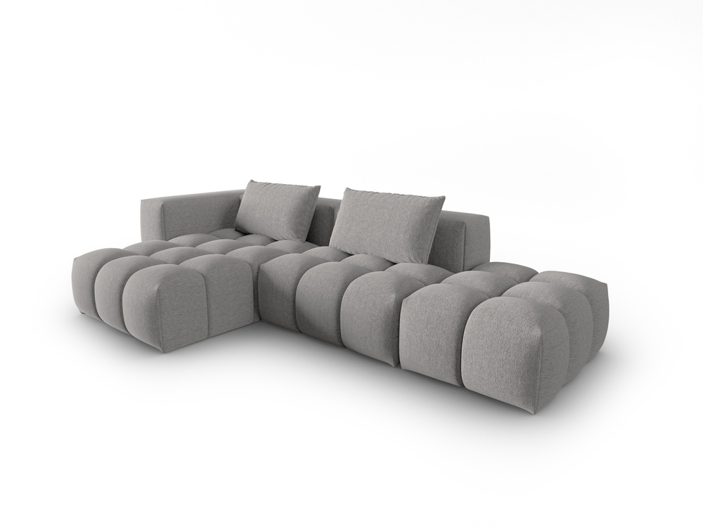 Cosmopolitan Design Ecksofa Verona 4-Sitzer offen Strukturierter Stoff Sorella Warmes Grau Links