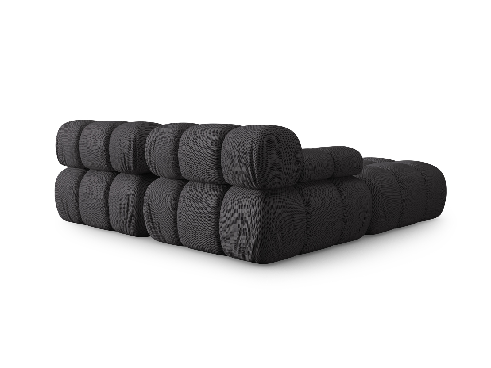 Micadoni Modulares Sofa Bellis 3-Sitzer mit flachem Modul 3D-Stoff Sonic Espresso