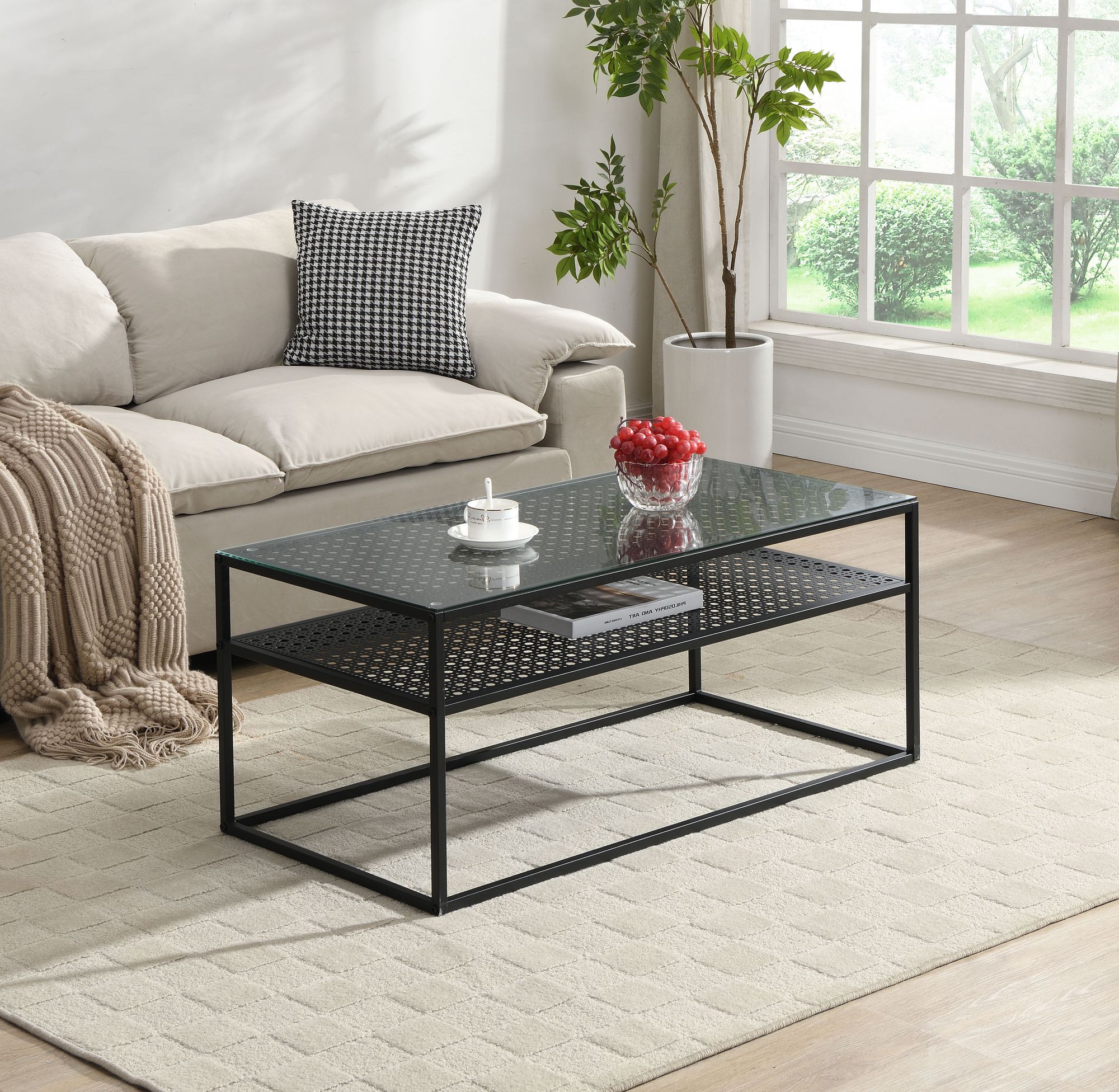 Couchtisch Jondal Glas Schwarz 100 × 50 × 45 cm